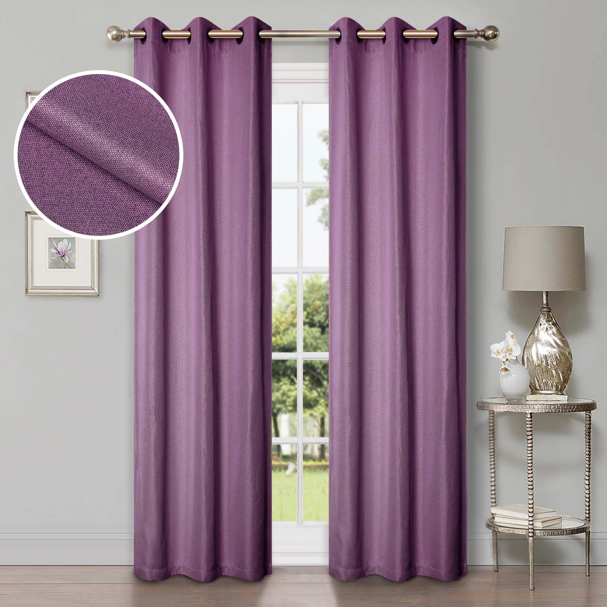 Superior Classic Linen Pattern Room Darkening Blackout Curtains, Rod Pocket or Grommets, Set of 2