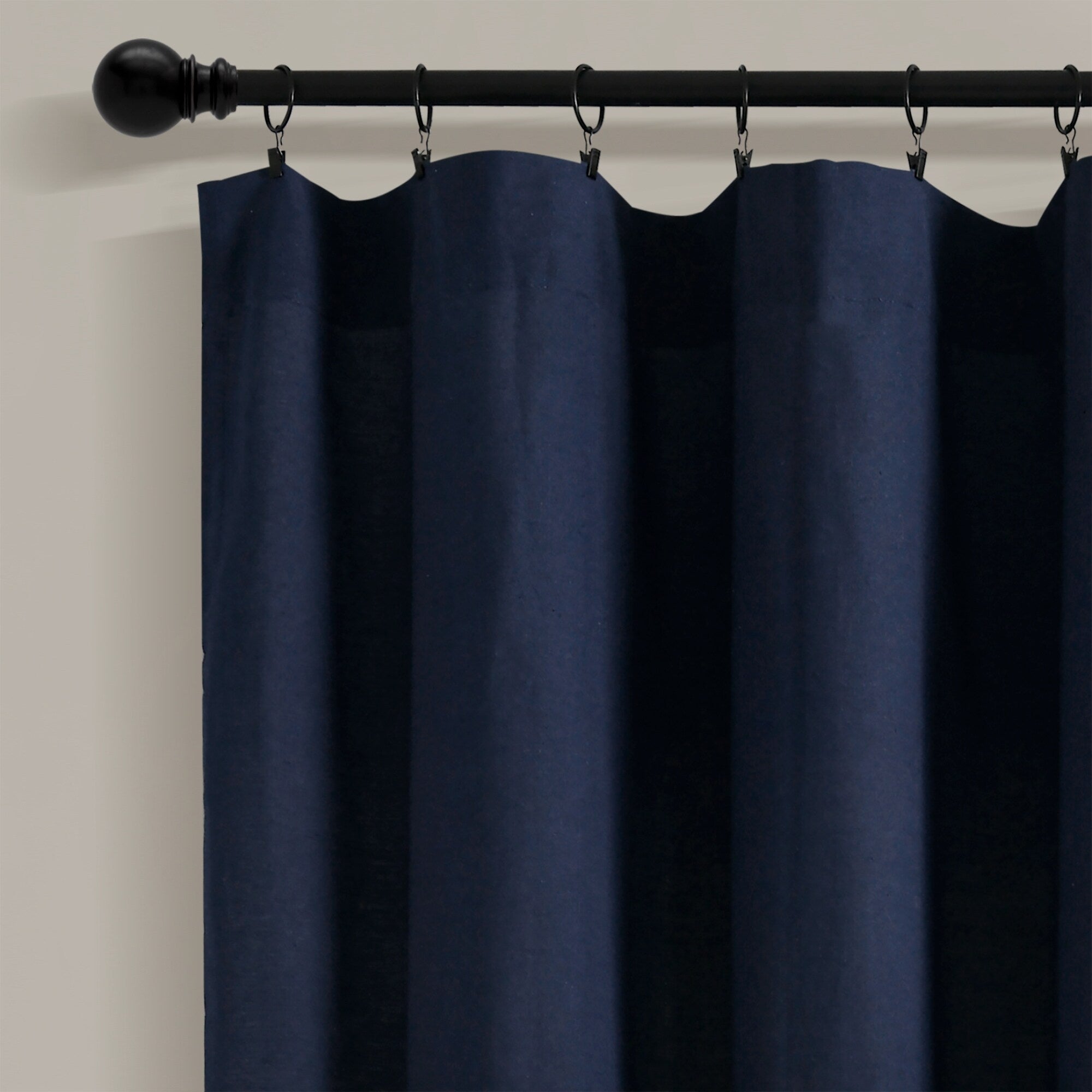 Lush Decor Linen Button Single Panel Window Curtain