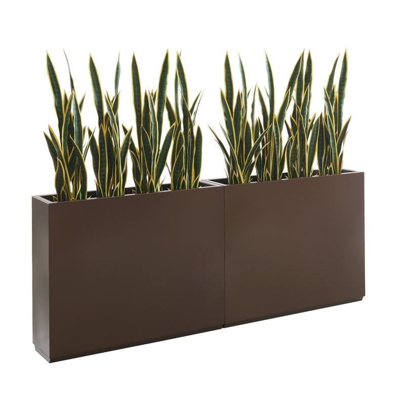 Metallic Heavy Planter for Outdoor Plants, 38Lx10Wx30H Inches Tall and Long Metal Divider Planter Box - 38x30x10