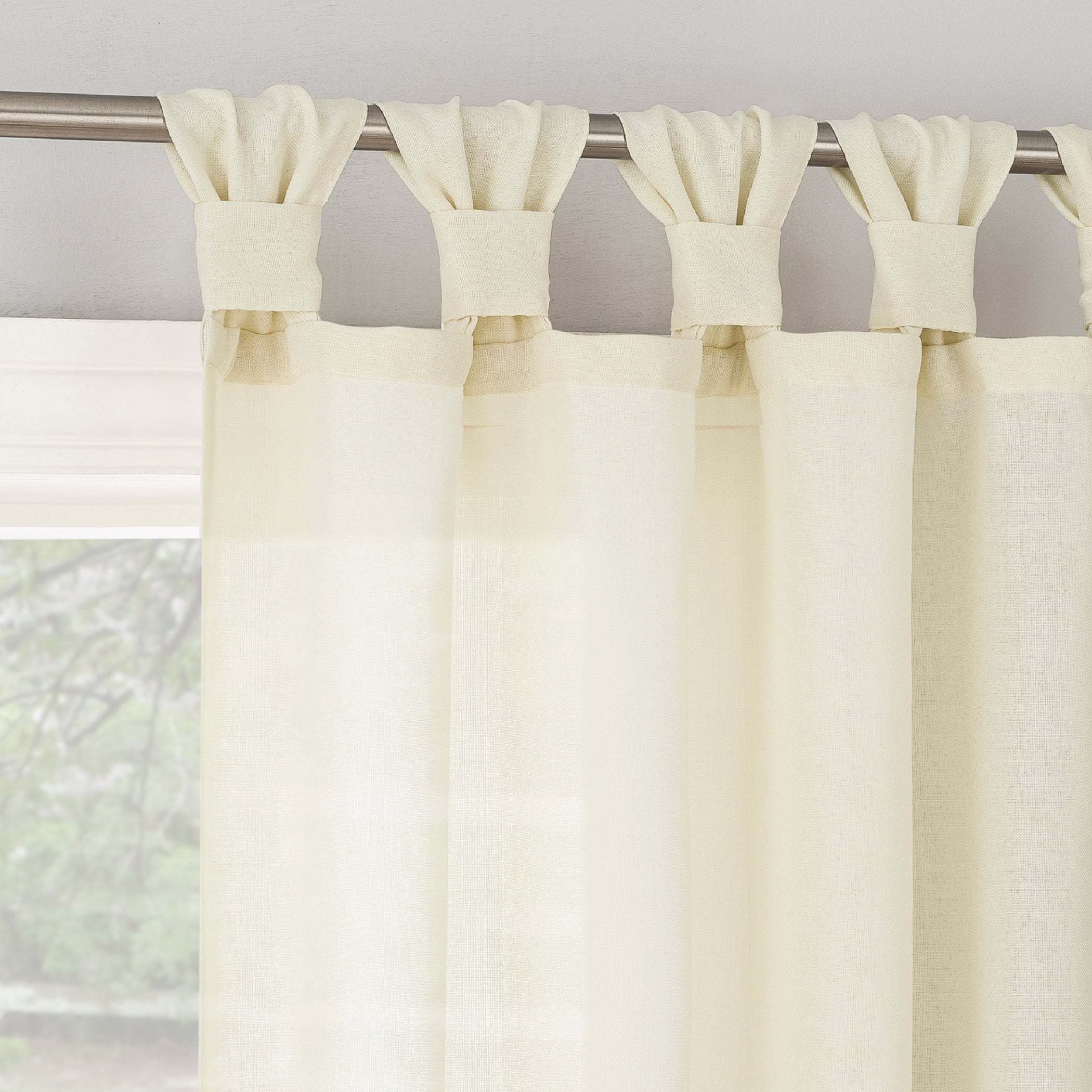 No. 918 Hathaway Twist Tab Semi-Sheer Tab Top Curtain Panel, Single Panel