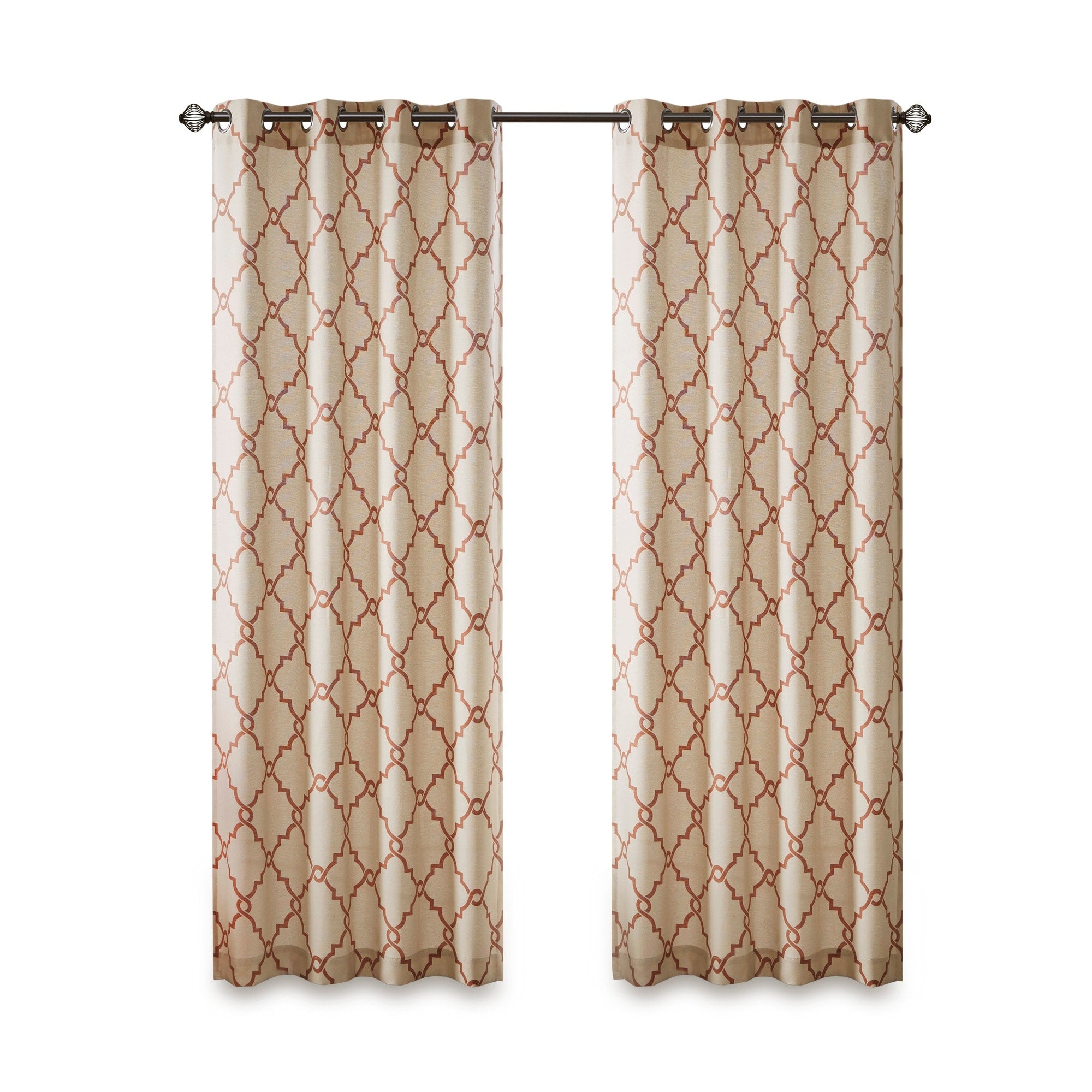 Madison Park Westmont Fretwork Print Grommet Top Window Single Curtain Panel