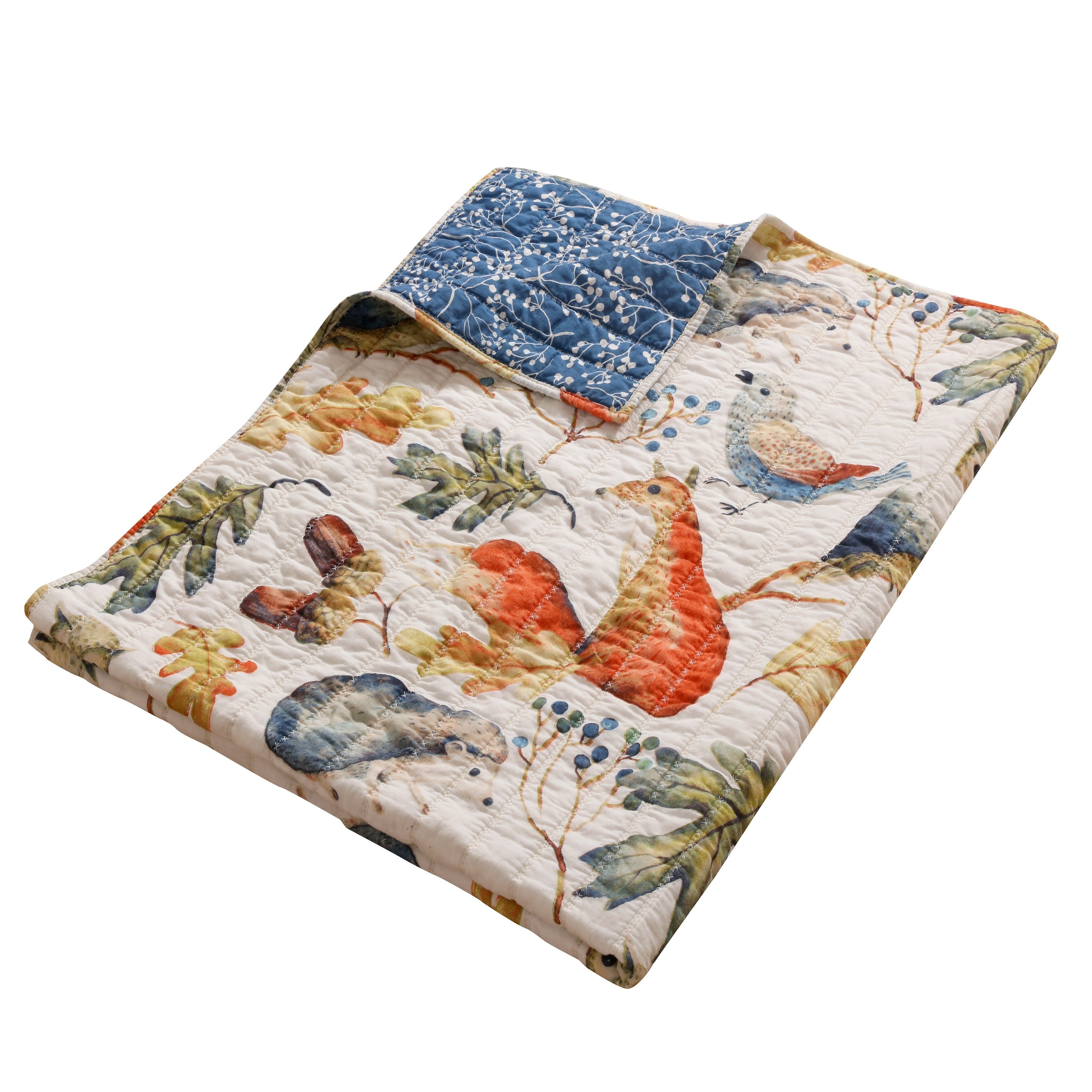 Porch & Den Morilon Forest Wildlife Quilted Throw