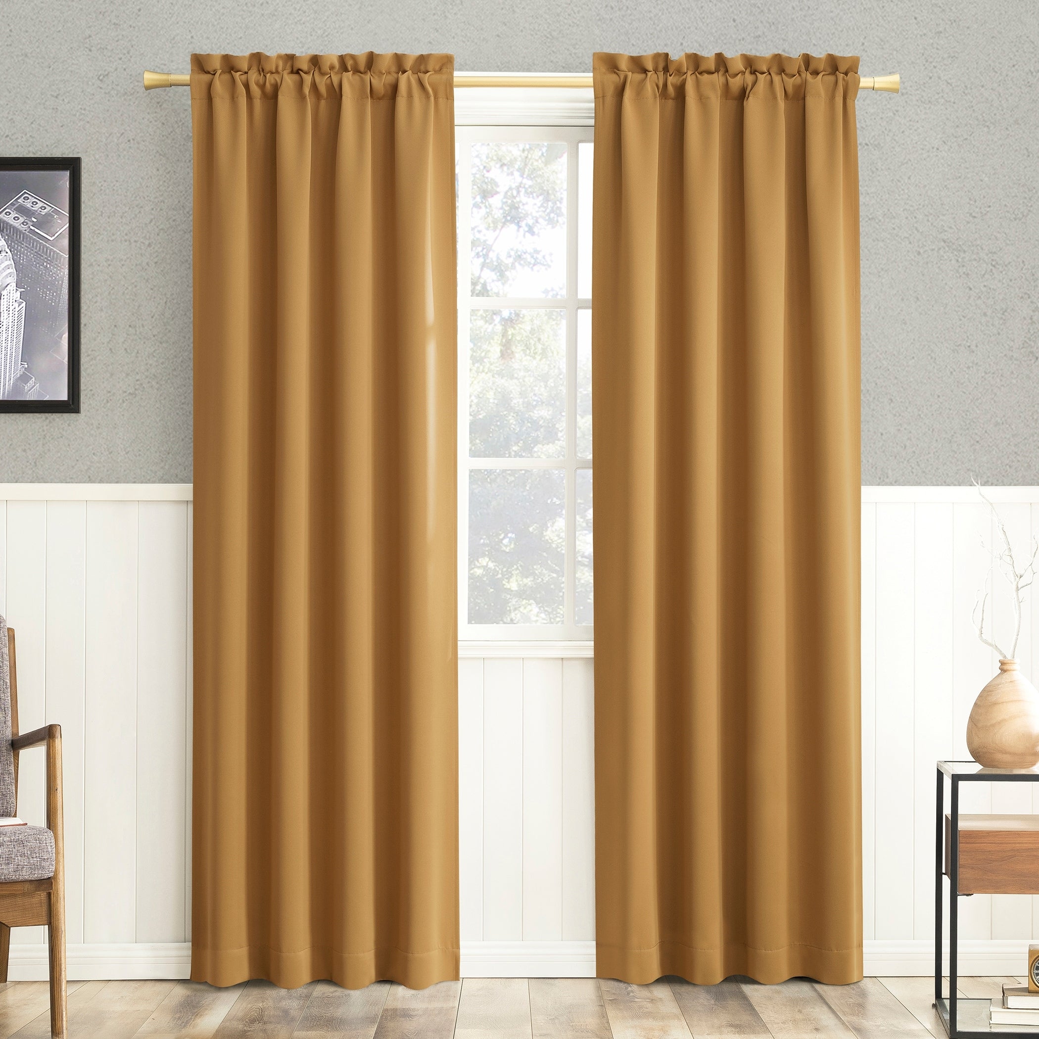 Sun Zero Hayden Energy Saving Blackout Rod Pocket 1-Piece Curtain Panel, Single Panel