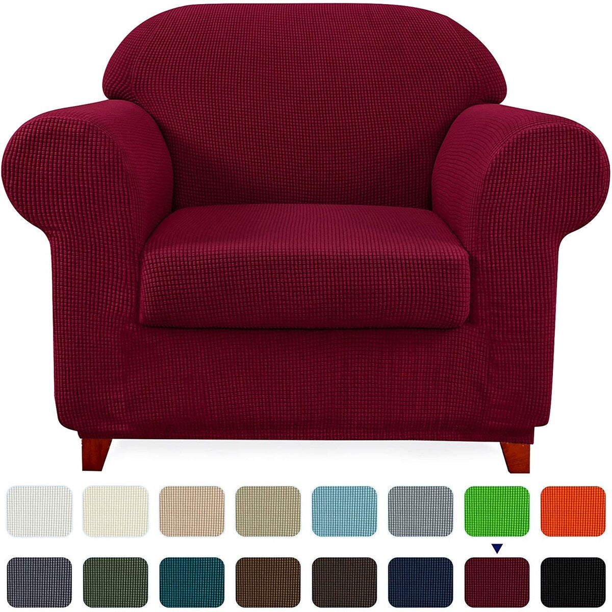 Subrtex 2 Piece Armchair Slipcover Stretch Spandex Furniture Protector