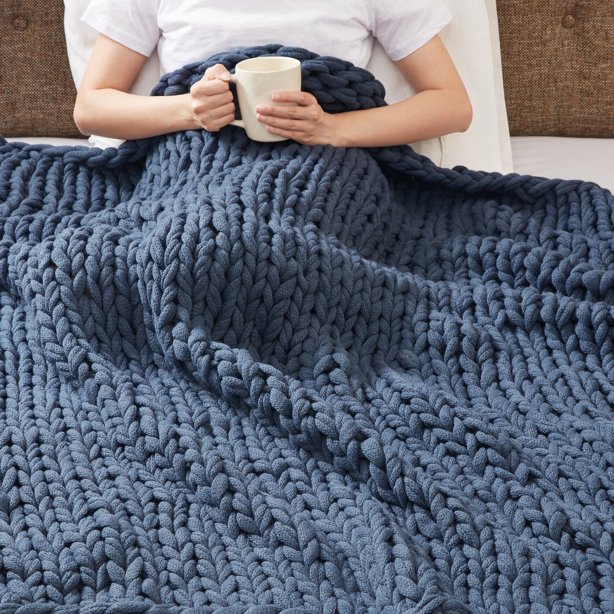 Madison Park Hand Made Chunky Double Knit Throw Blanket