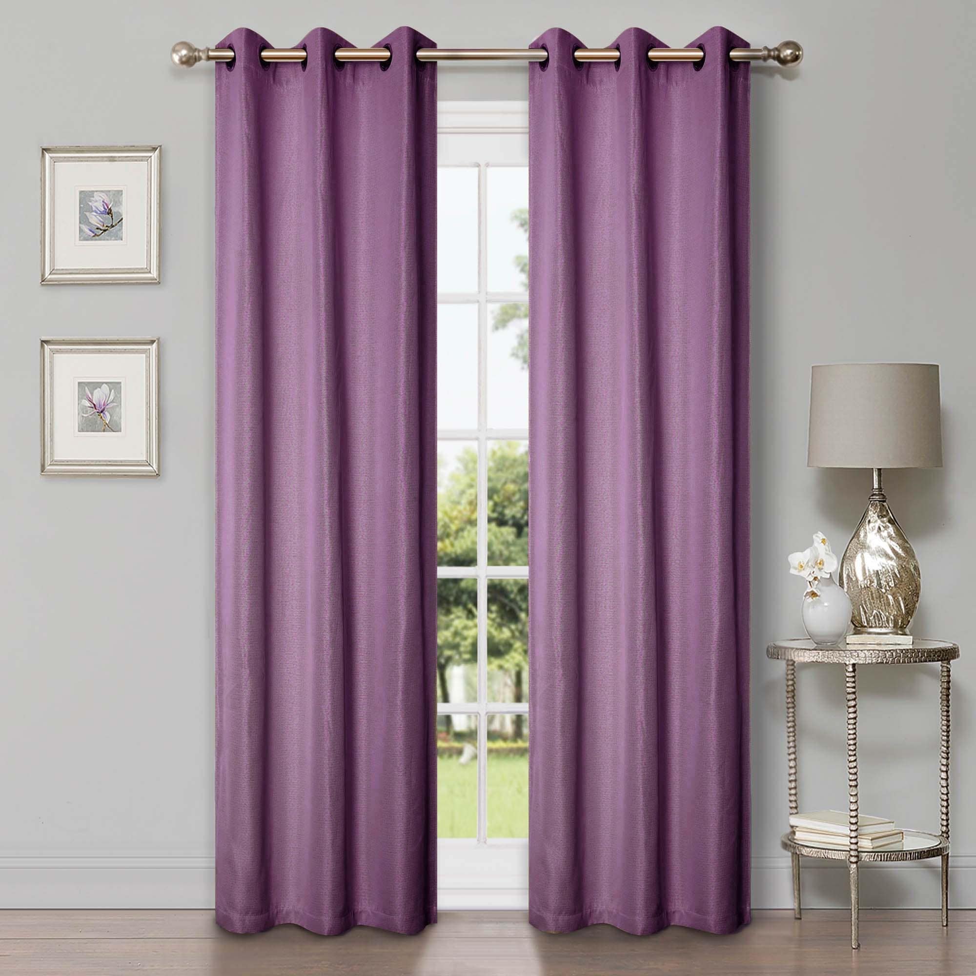 Superior Classic Linen Pattern Room Darkening Blackout Curtains, Rod Pocket or Grommets, Set of 2