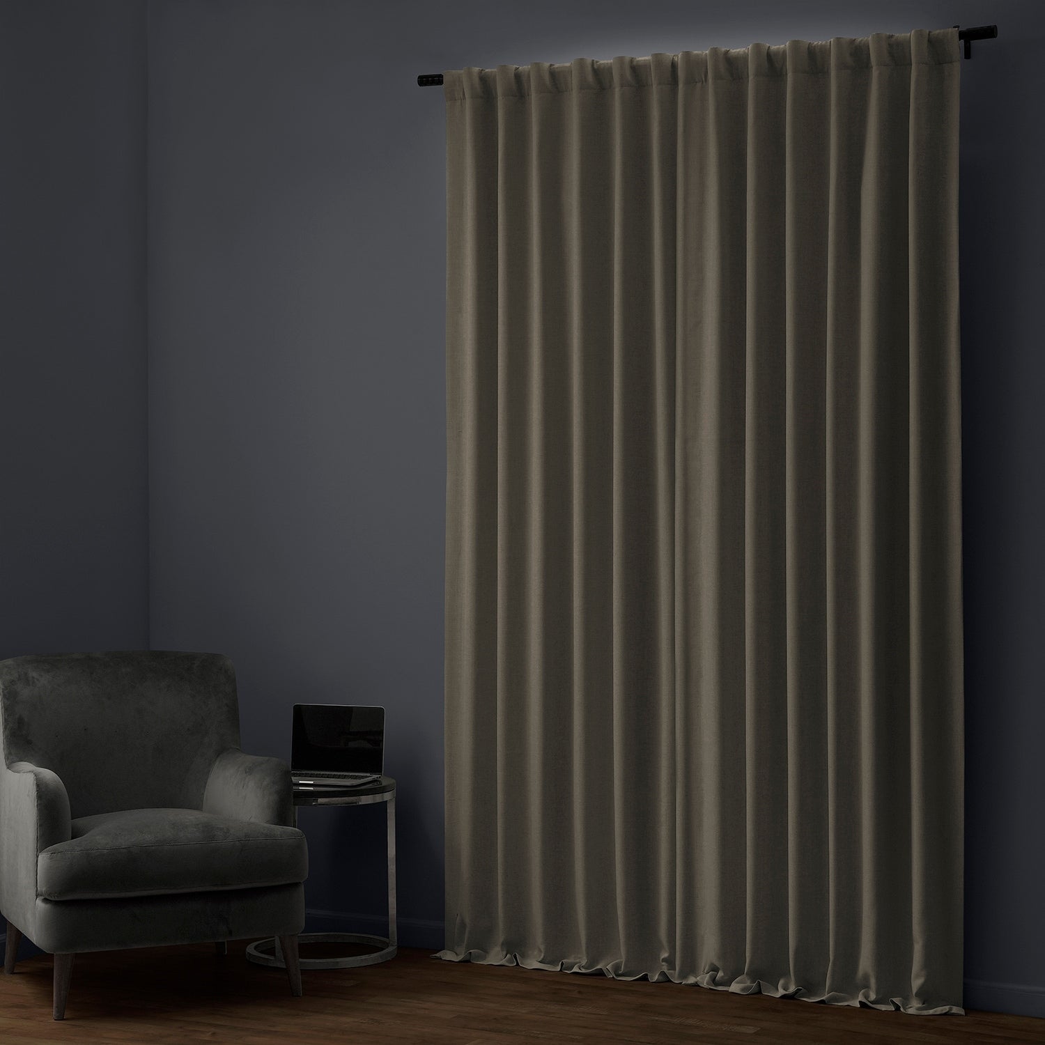 Exclusive Fabrics Faux Linen 100% Blackout Curtains Heat and Light Blocking - (1 Panel)