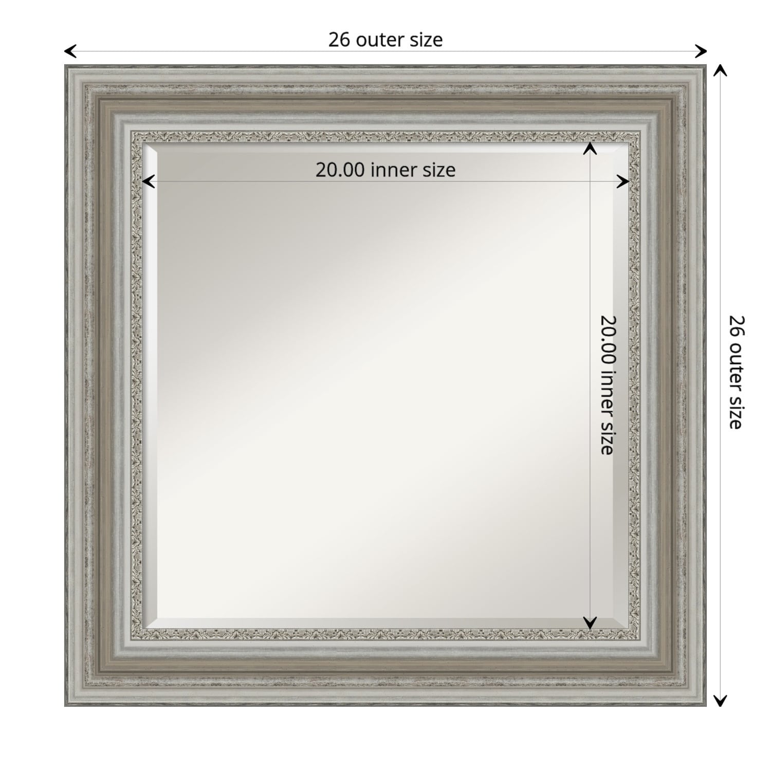 Beveled Bathroom Wall Mirror - Parlor Silver Frame