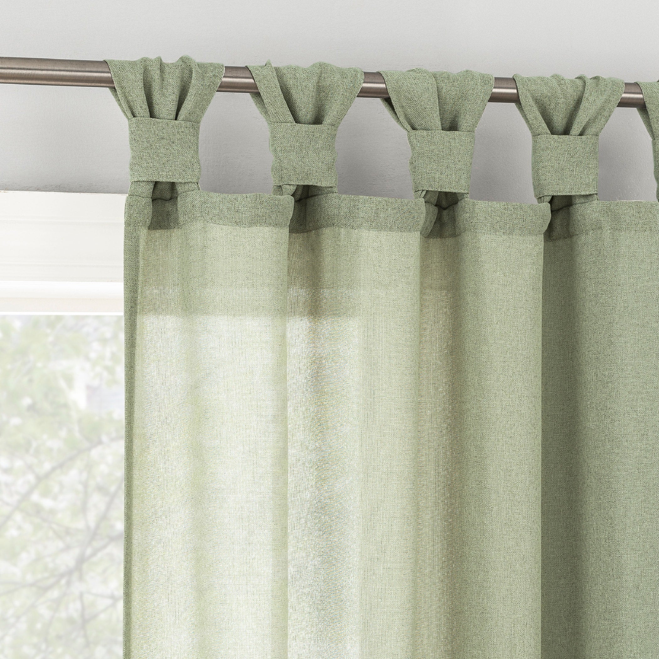 No. 918 Hathaway Twist Tab Semi-Sheer Tab Top Curtain Panel, Single Panel