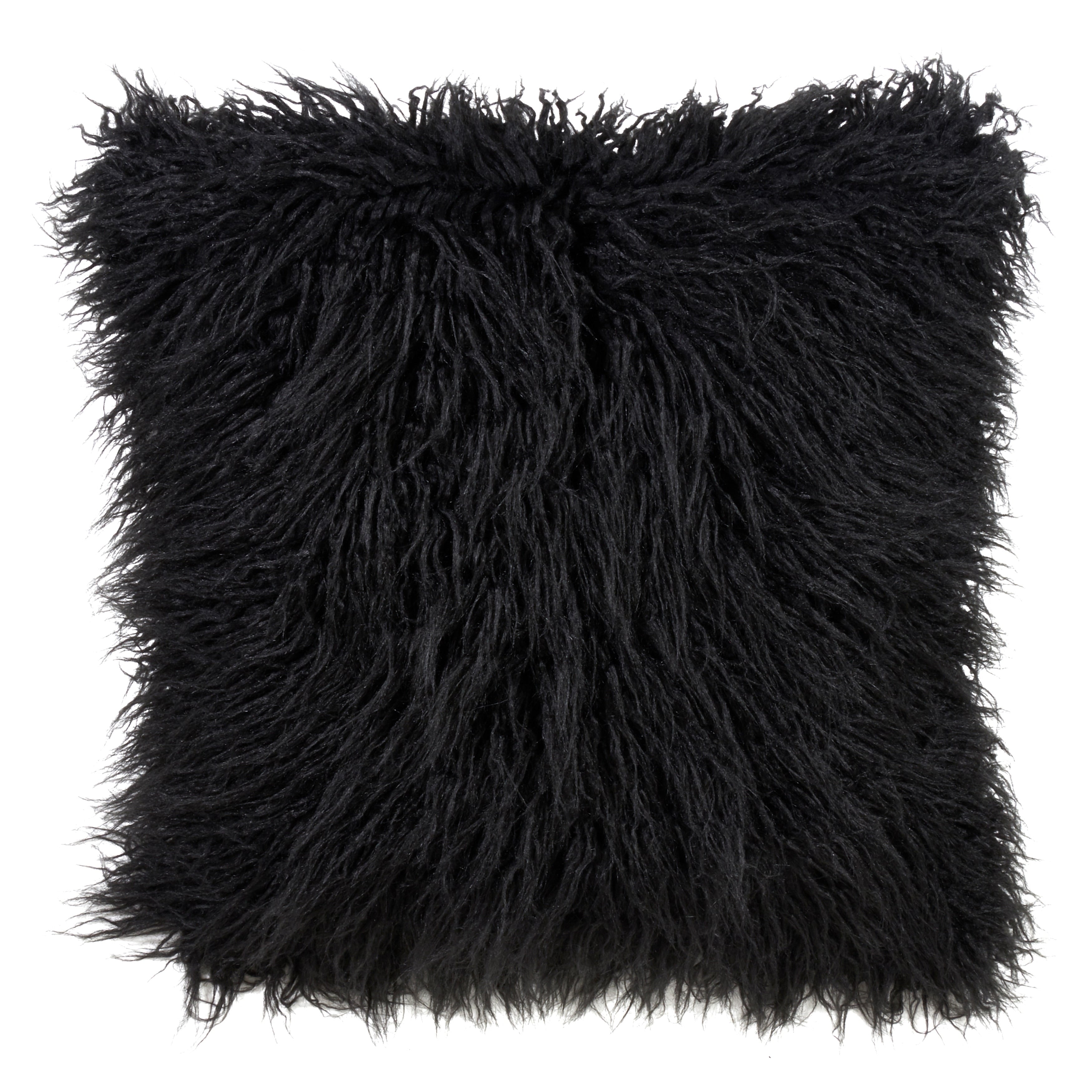 Mongolian Shaggy Faux Fur Throw Pillow