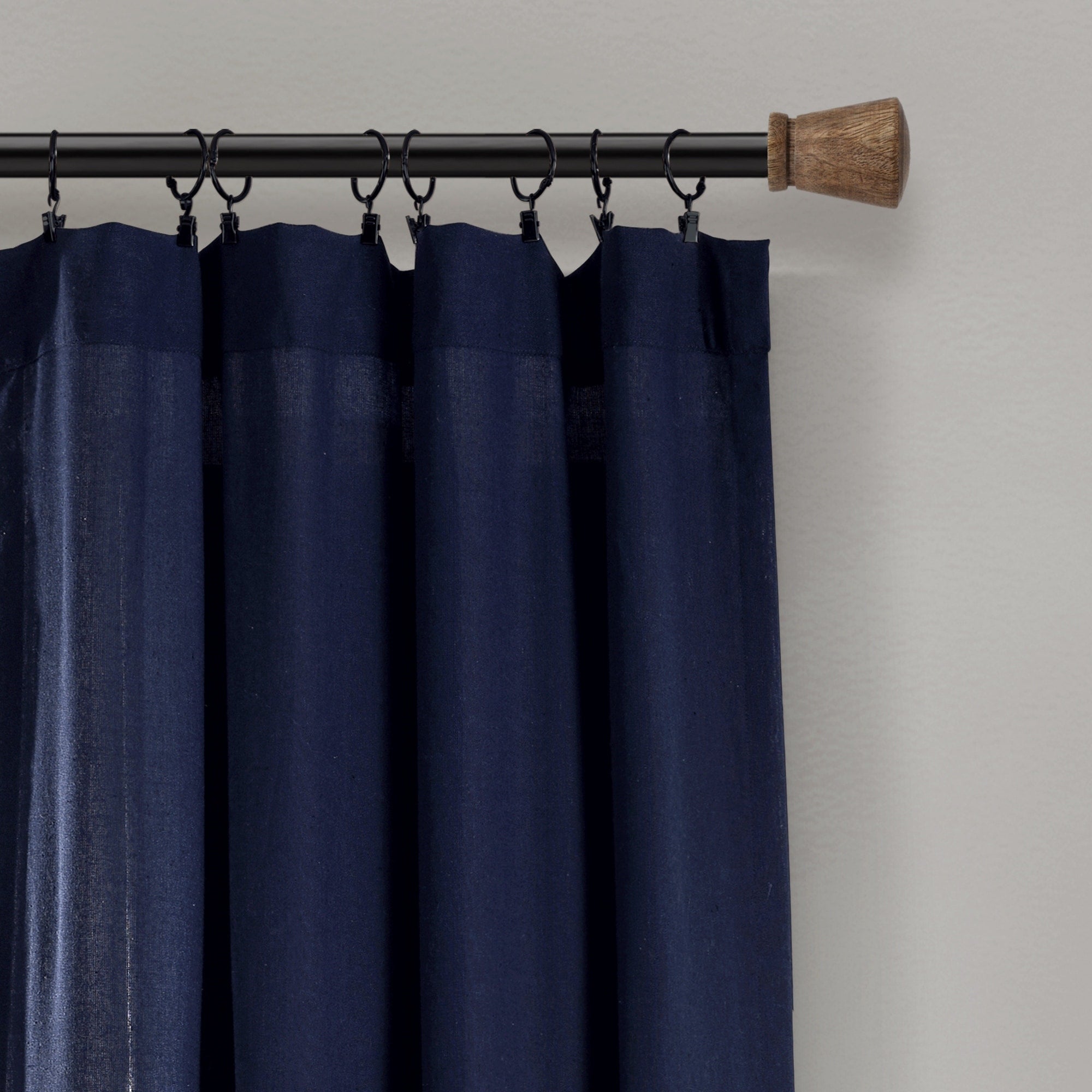 Lush Decor Linen Button Single Panel Window Curtain