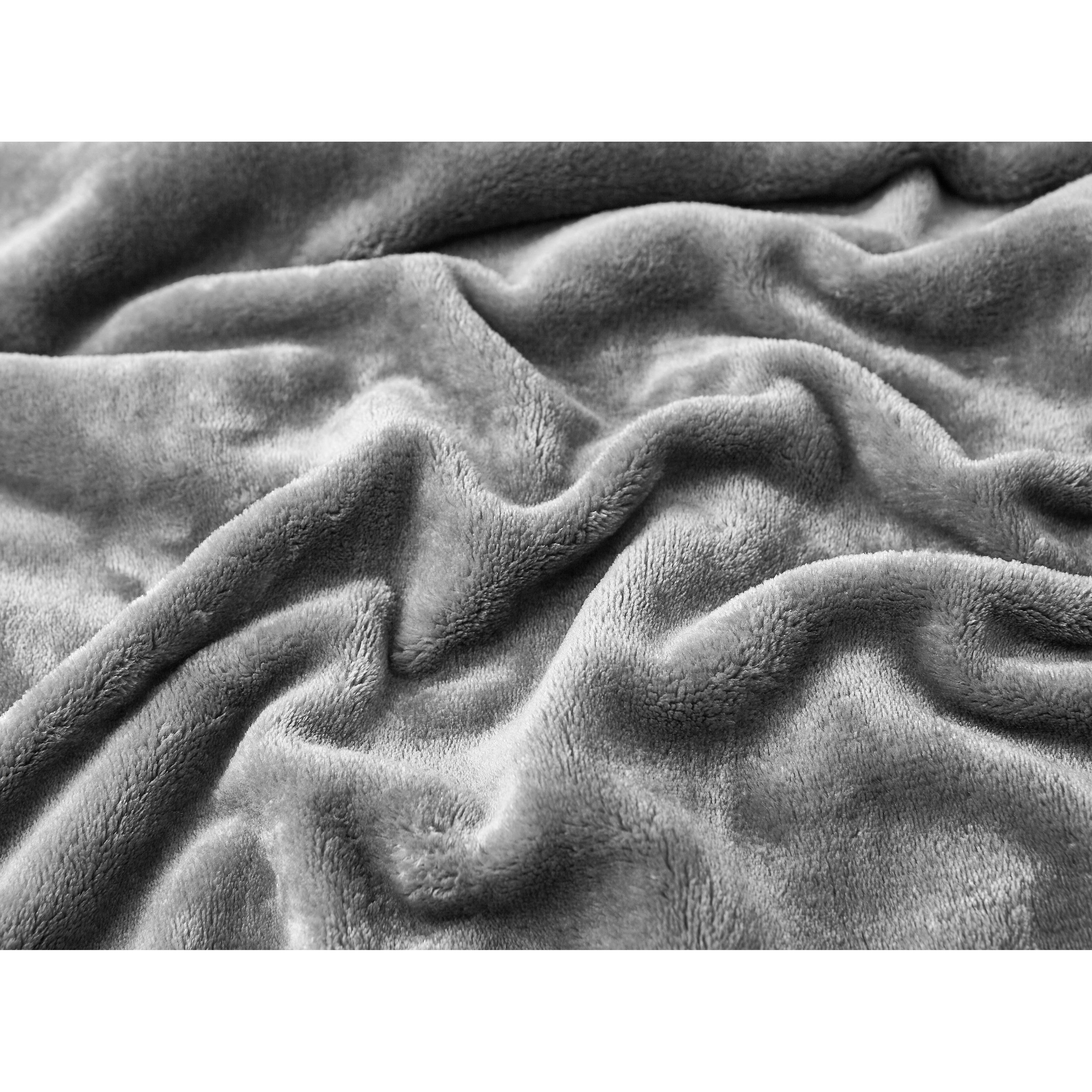 Nautica Solid Ultra Soft Plush Fleece Bed Blanket