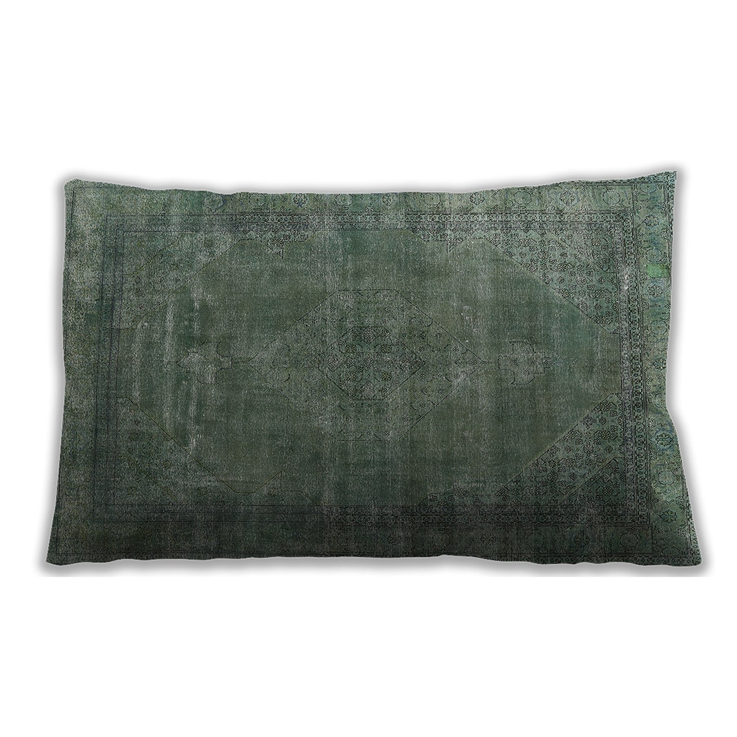 Ahgly Company Mid-Century Modern Indoor-Outdoor Pine Green Lumbar Throw Pillow