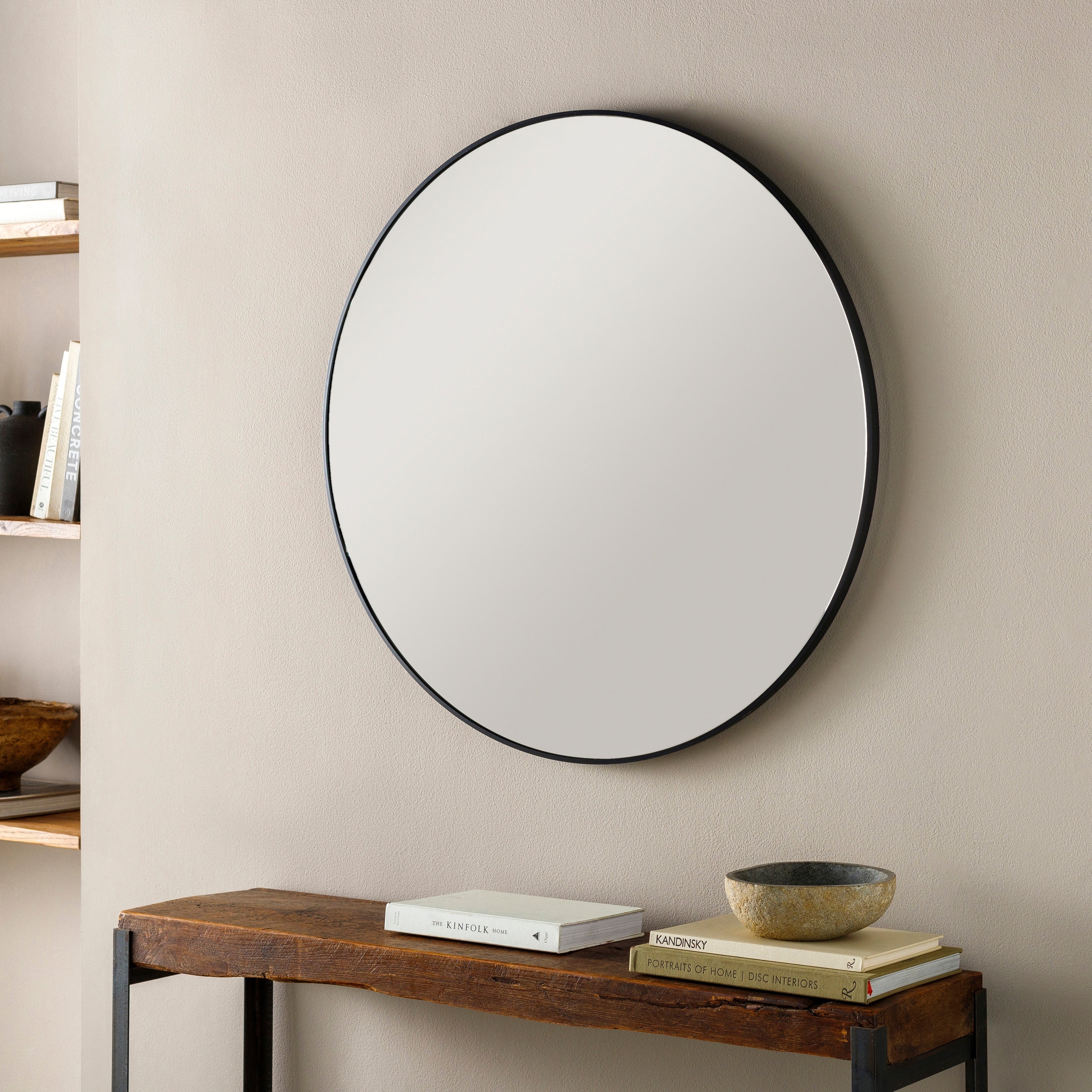 Livabliss Aranya Modern Aluminum Round Circle Accent Mirror