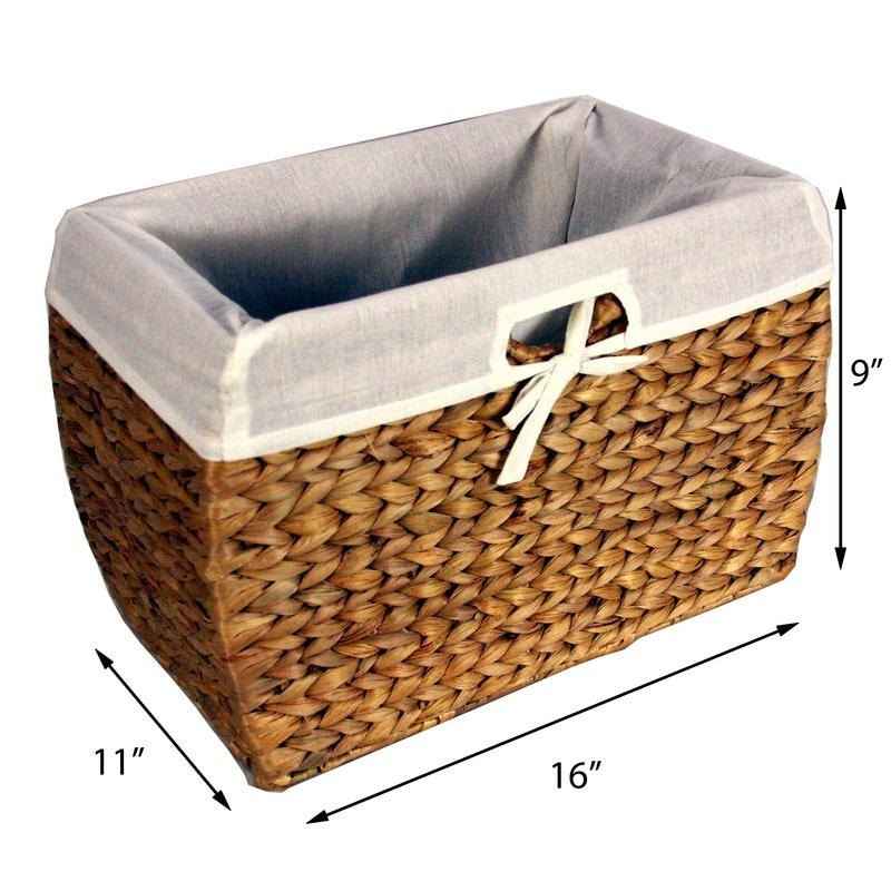 Seagrass Basket Hanging File Folder Storage with Liner Work From Home