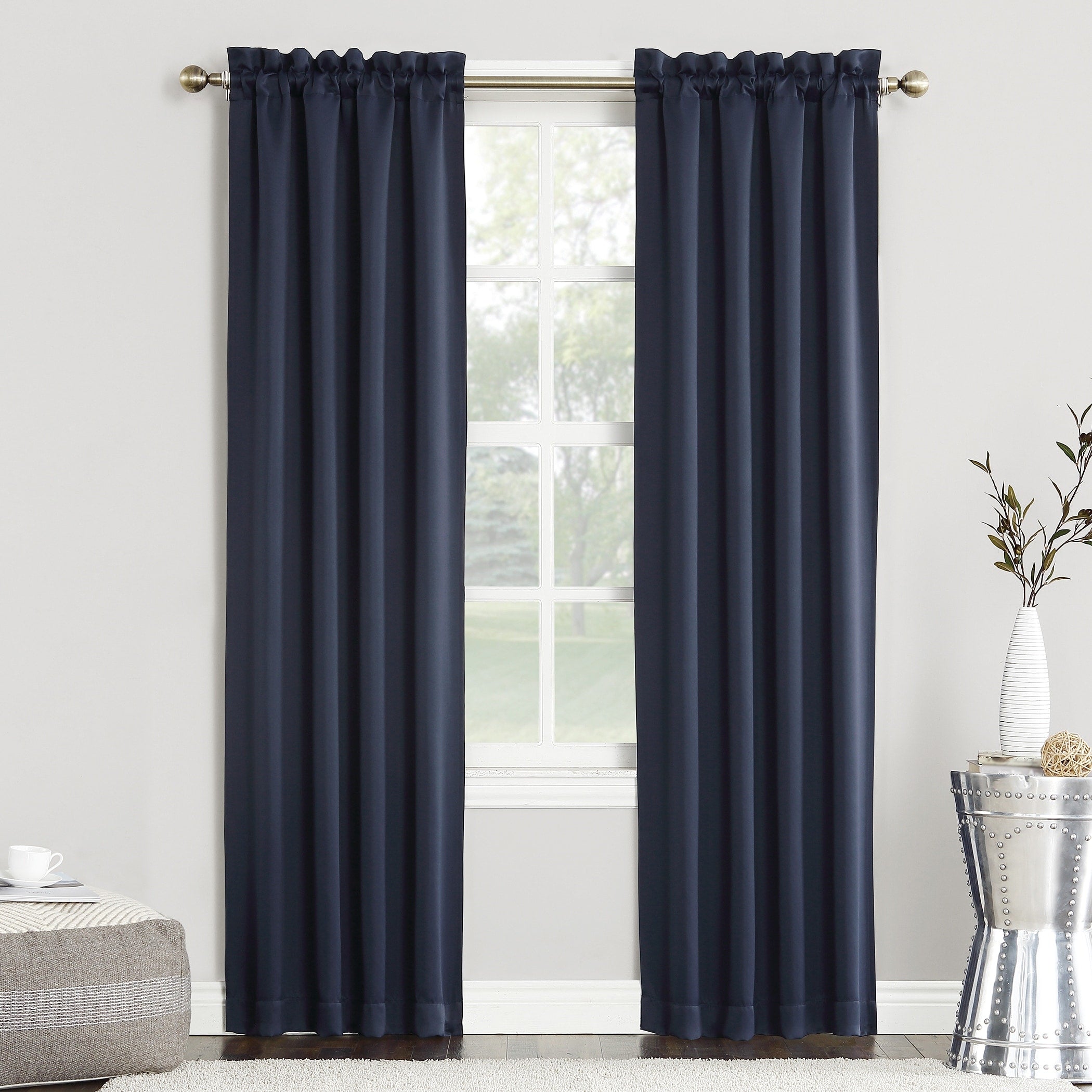 Sun Zero Hayden Energy Saving Blackout Rod Pocket 1-Piece Curtain Panel, Single Panel