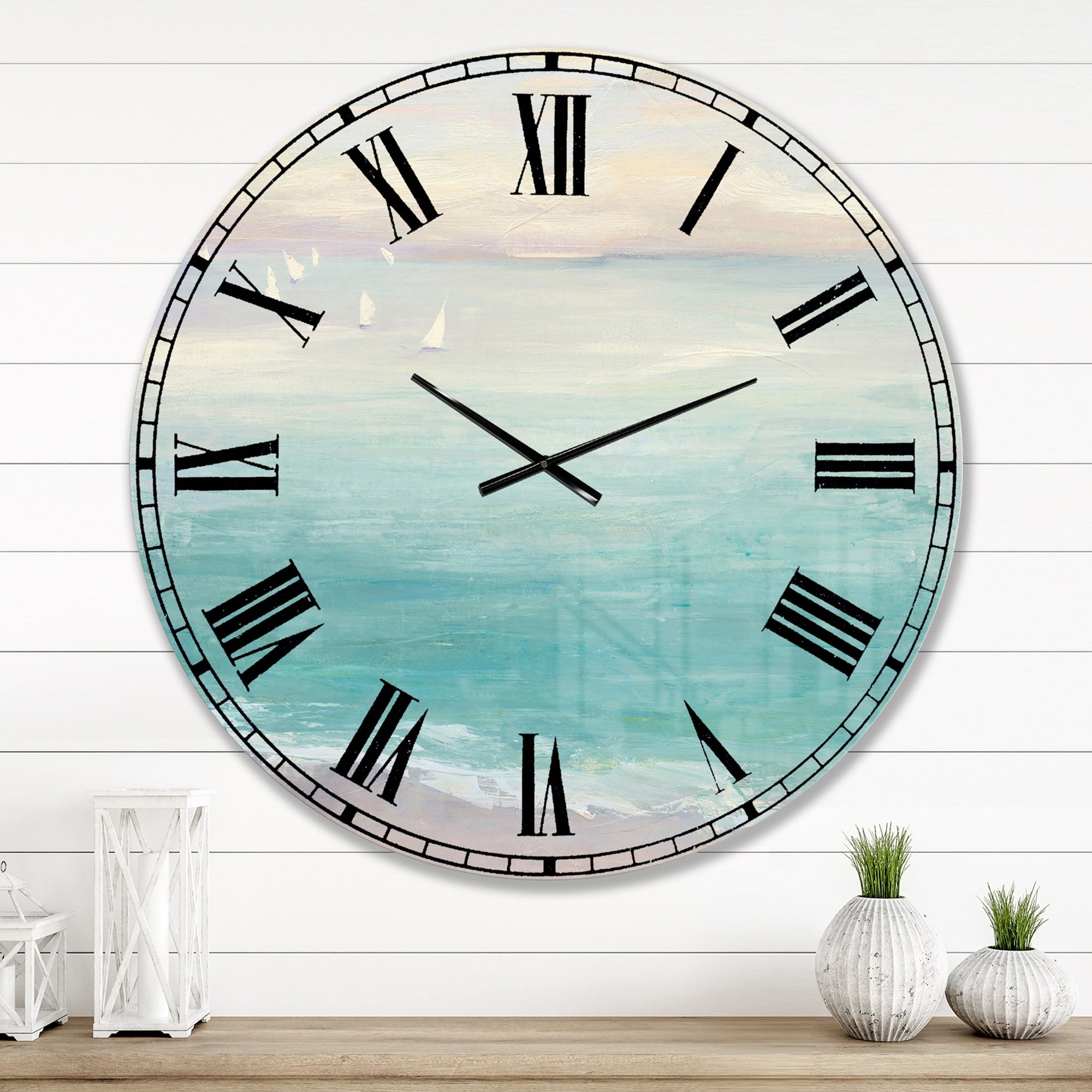 Designart 'From the Shore' Traditional Large Wall CLock