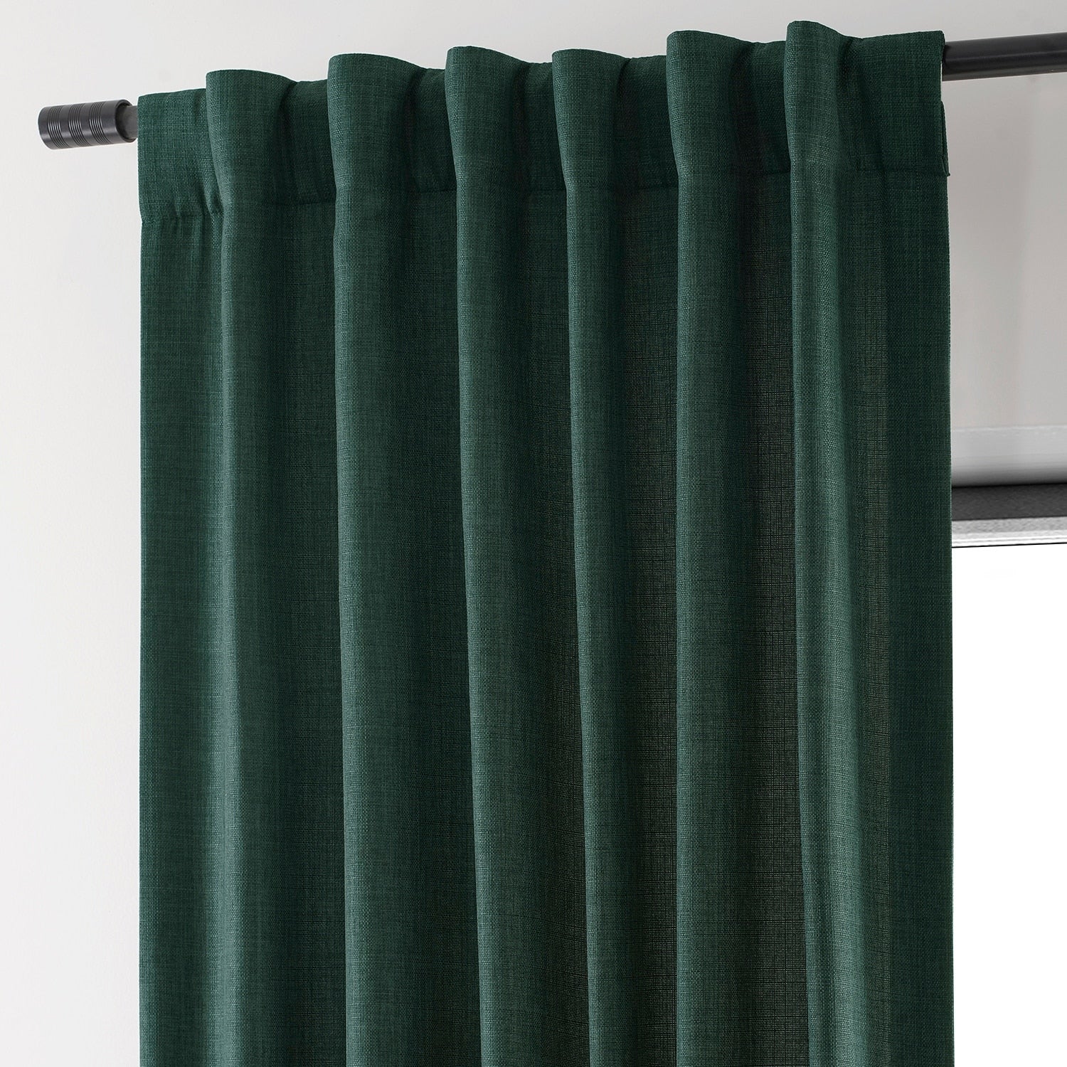 Exclusive Fabrics Italian Faux Linen Room Darkening Curtains for Bedroom & Living Room Curtains - Single Panel Window Curtains