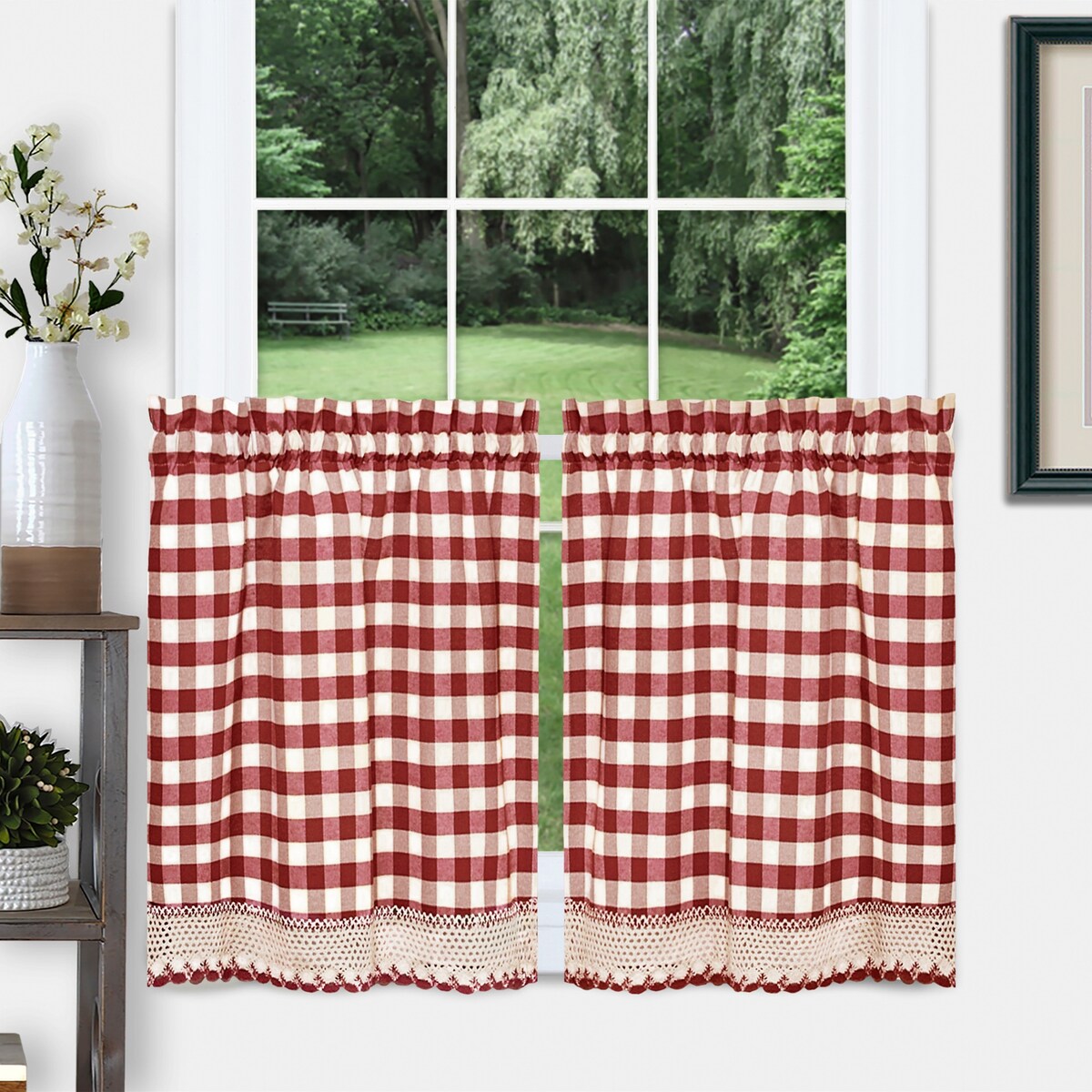 Achim Buffalo Check Window Curtain Tier Pair