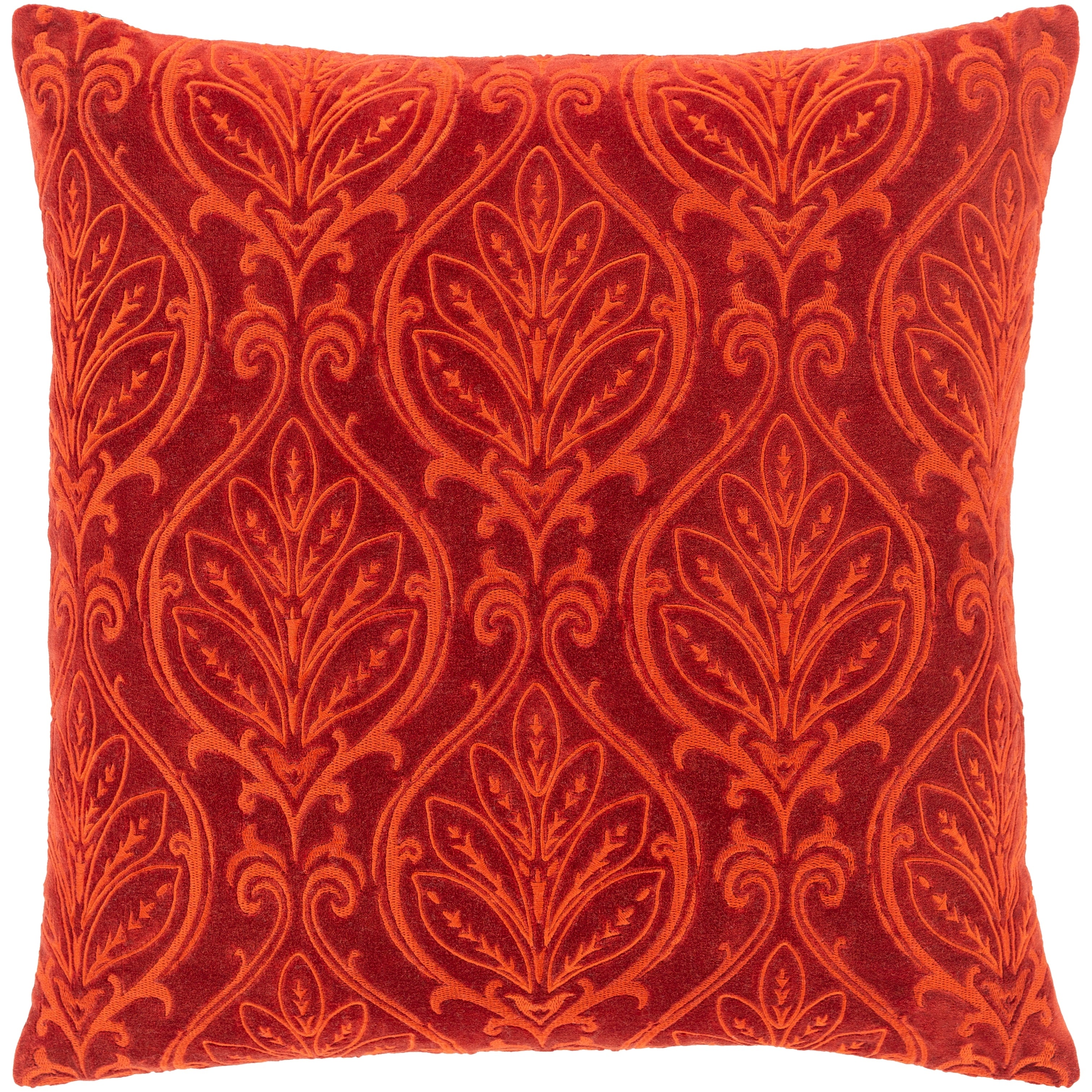 Talan Velvet Damask Embroidered Throw Pillow