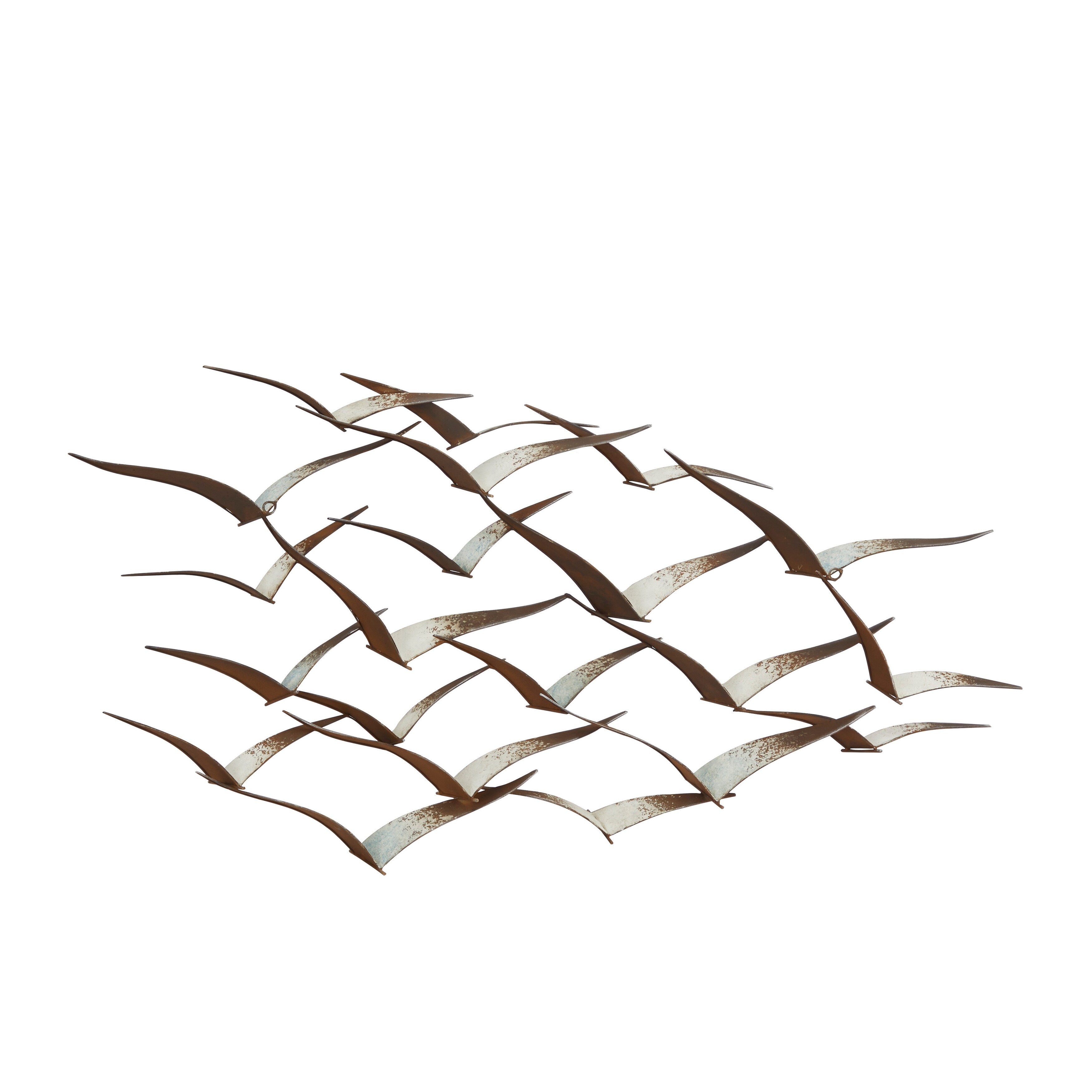 Benzara Metal Flock of Flying Birds Wall Decor, Black