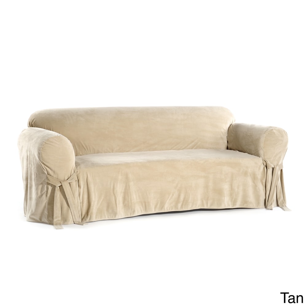 Classic Slipcovers Microfiber Velvet Sofa Slipcover