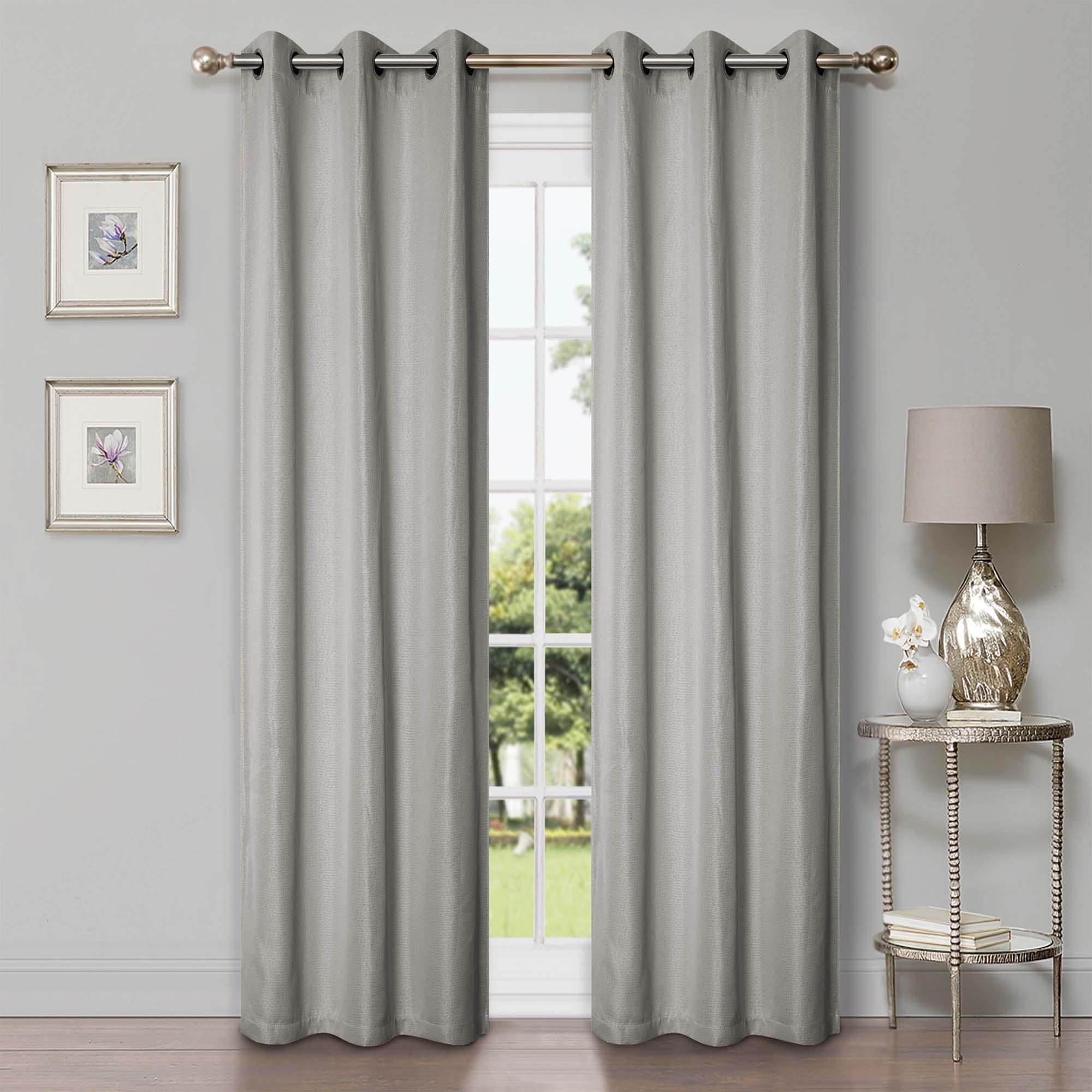 Superior Classic Linen Pattern Room Darkening Blackout Curtains, Rod Pocket or Grommets, Set of 2