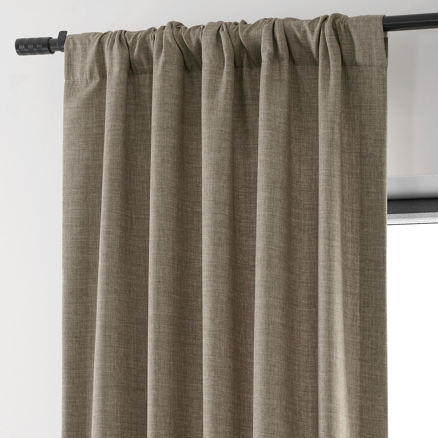 Exclusive Fabrics Italian Faux Linen Room Darkening Curtains for Bedroom & Living Room Curtains - Single Panel Window Curtains