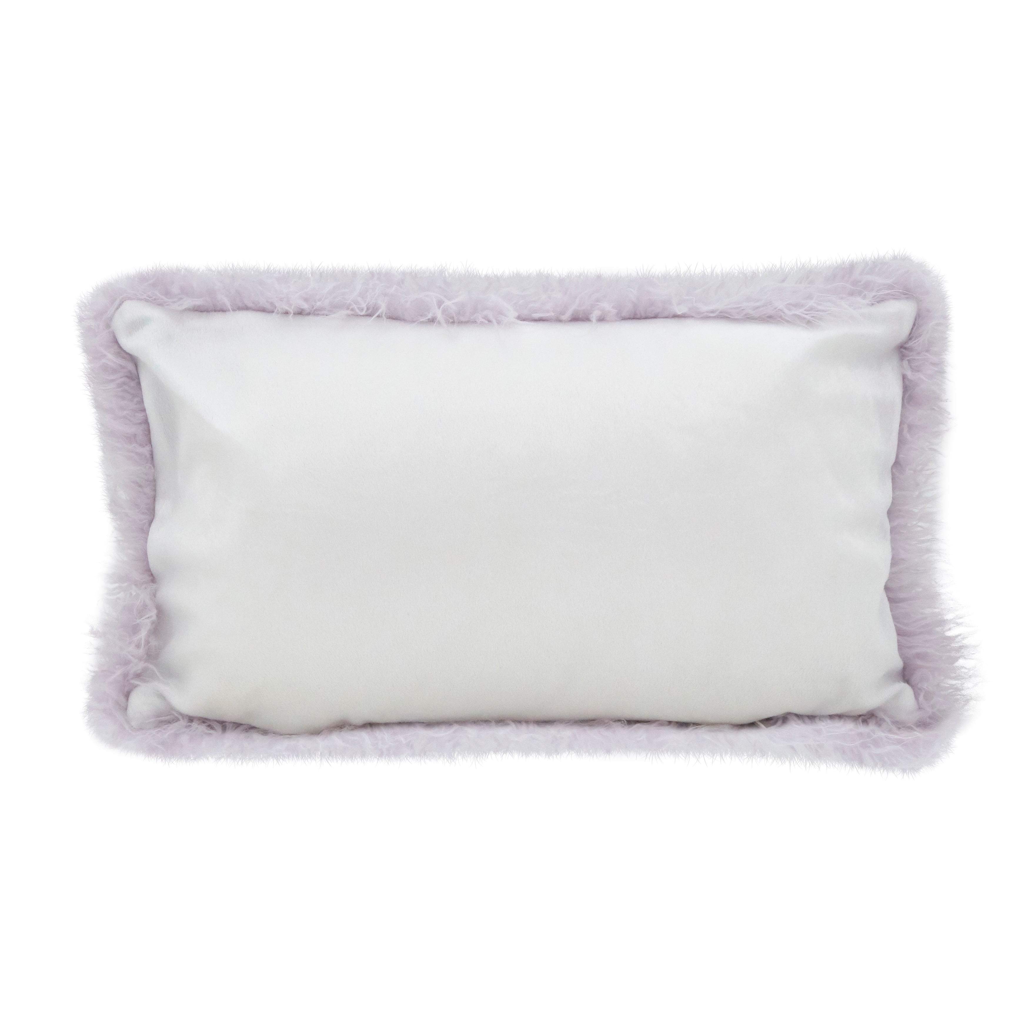 Mongolian Shaggy Faux Fur Throw Pillow