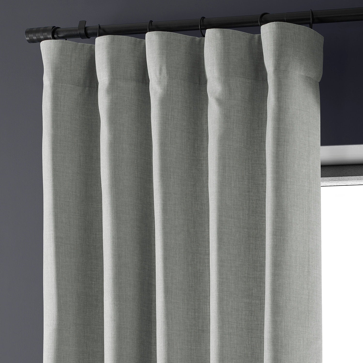 Exclusive Fabrics Italian Faux Linen Room Darkening Curtains for Bedroom & Living Room Curtains - Single Panel Window Curtains