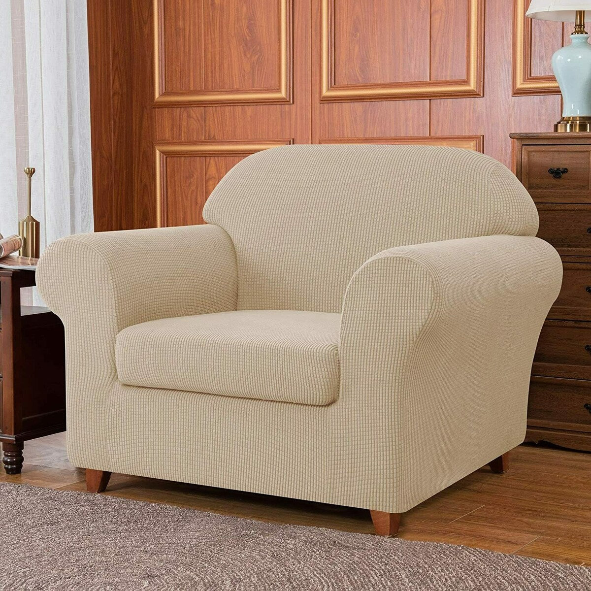 Subrtex 2 Piece Armchair Slipcover Stretch Spandex Furniture Protector