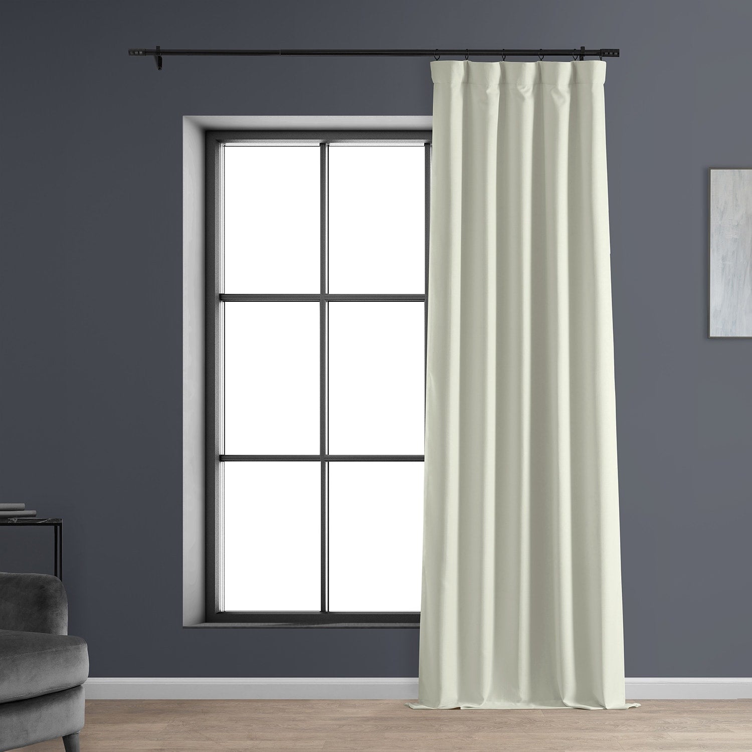 Exclusive Fabrics Faux Linen 100% Blackout Curtains Heat and Light Blocking - (1 Panel)