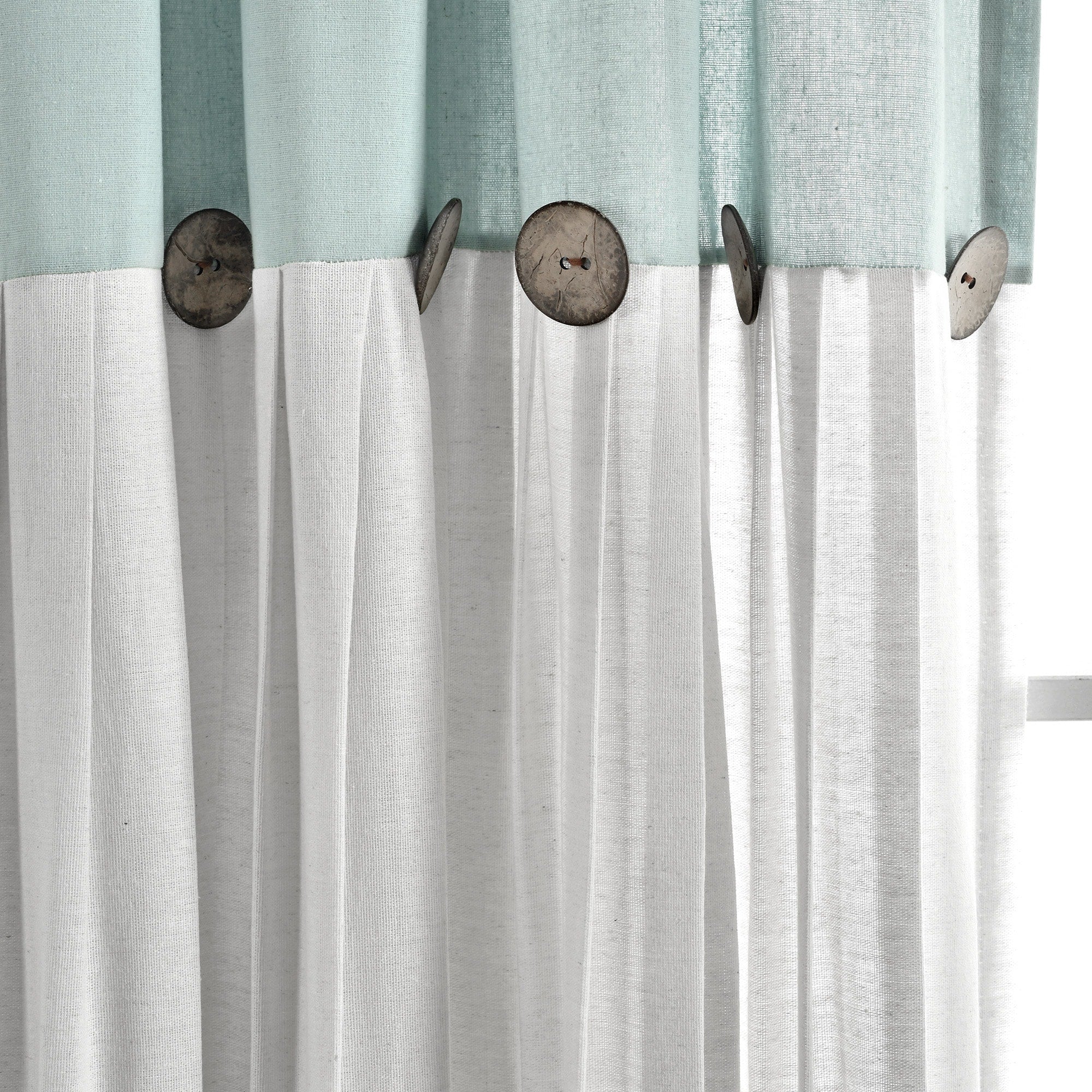 Lush Decor Linen Button Single Panel Window Curtain