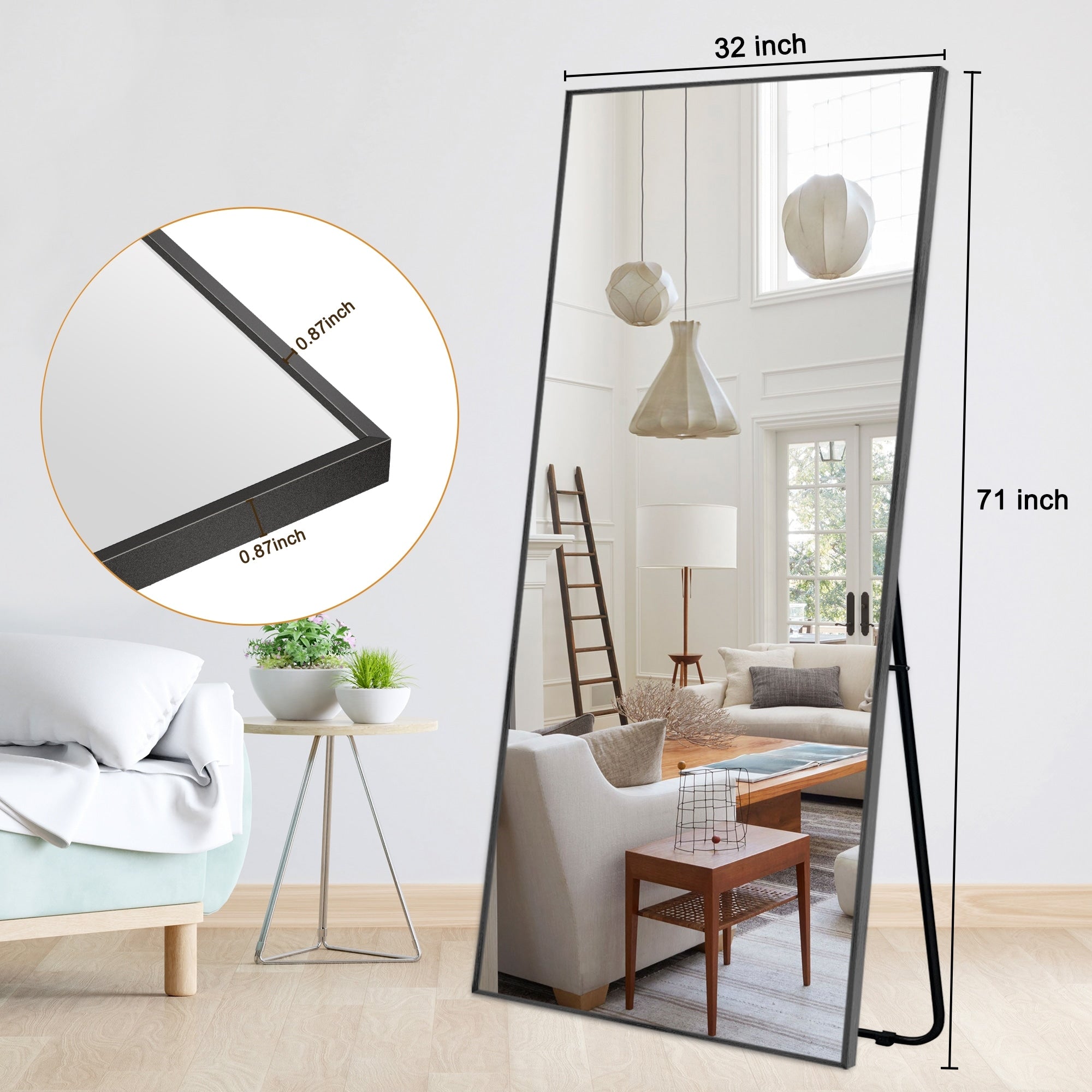 Modern Full Length Floor Mirror Freestanding Mirror