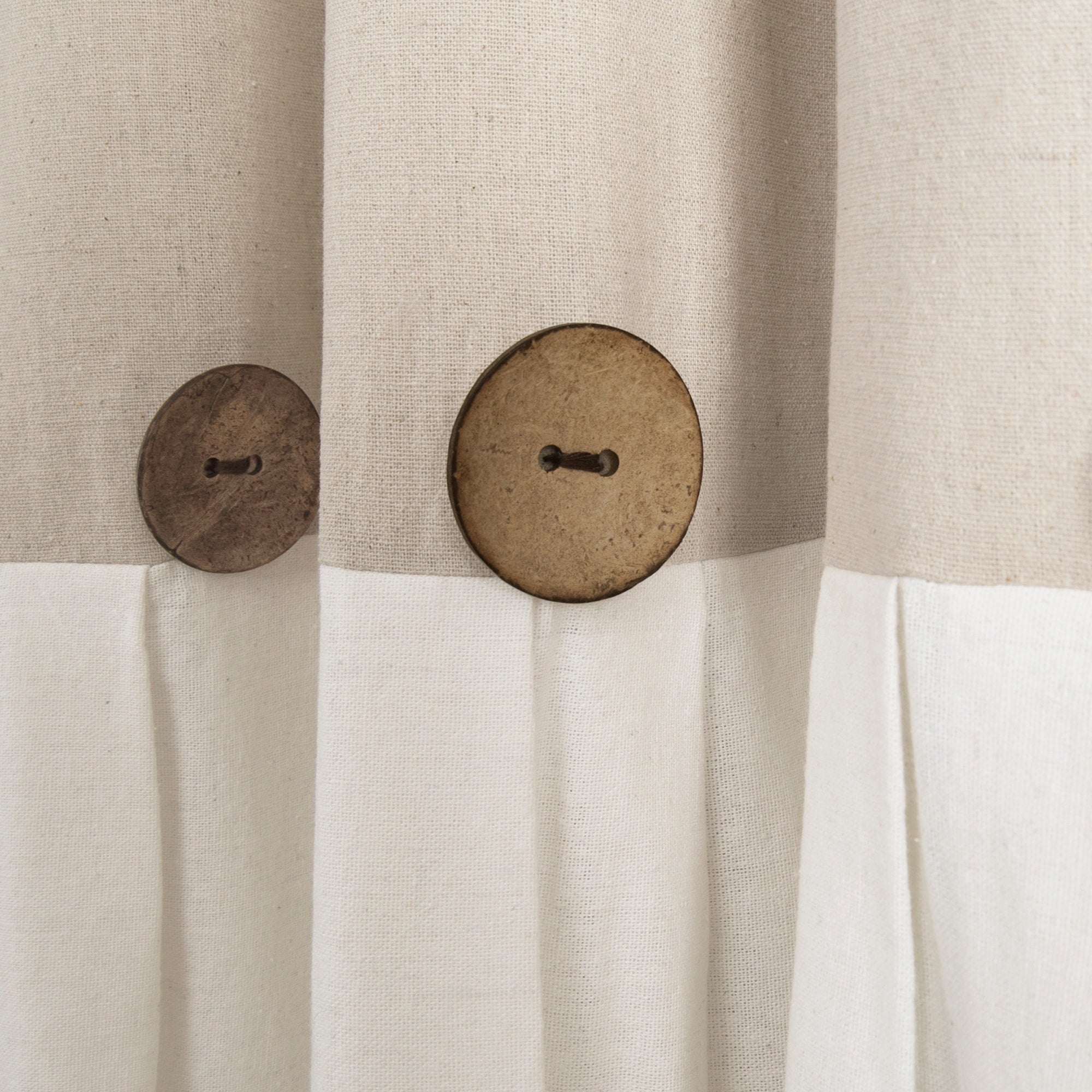 Lush Decor Linen Button Single Panel Window Curtain