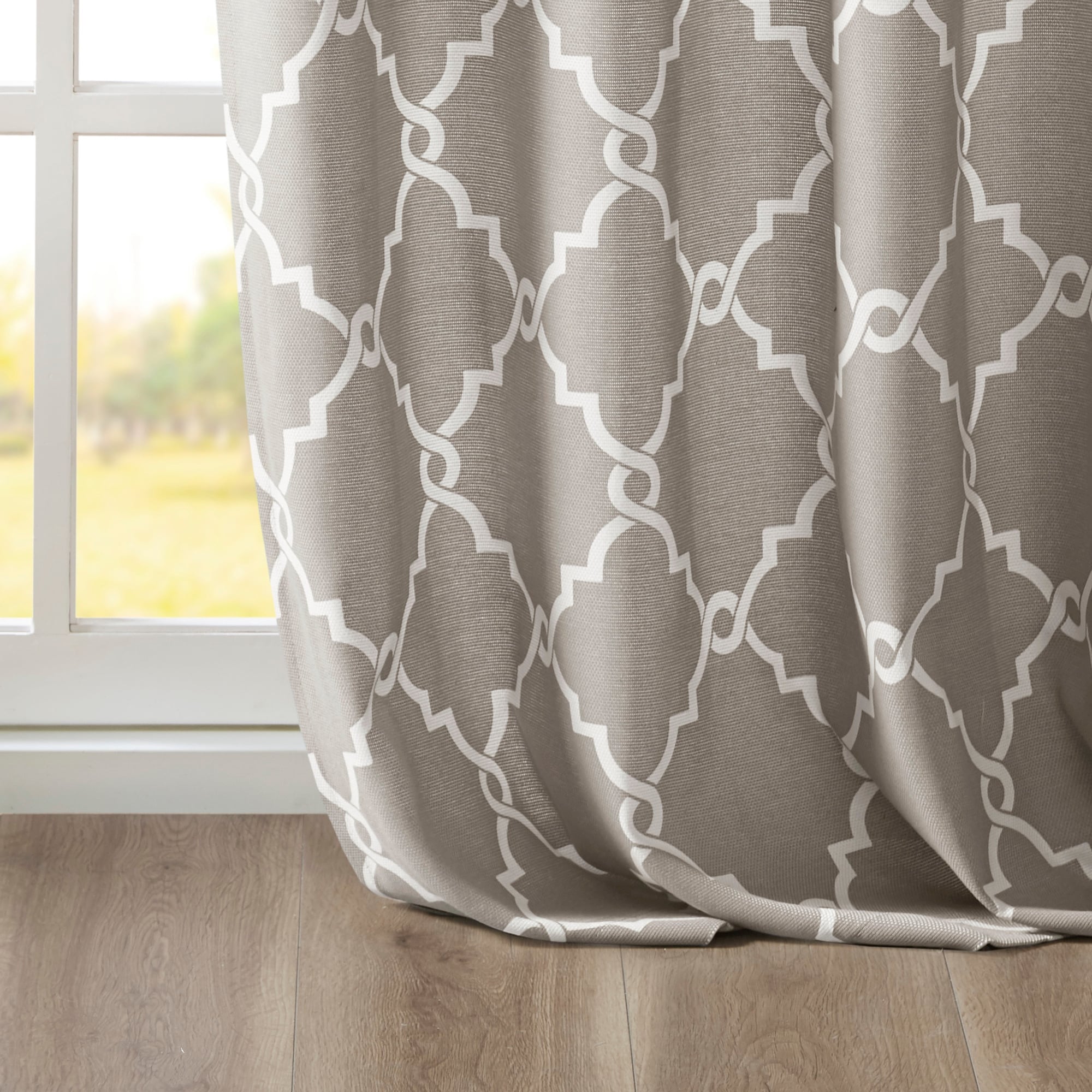 Madison Park Westmont Fretwork Print Grommet Top Window Single Curtain Panel