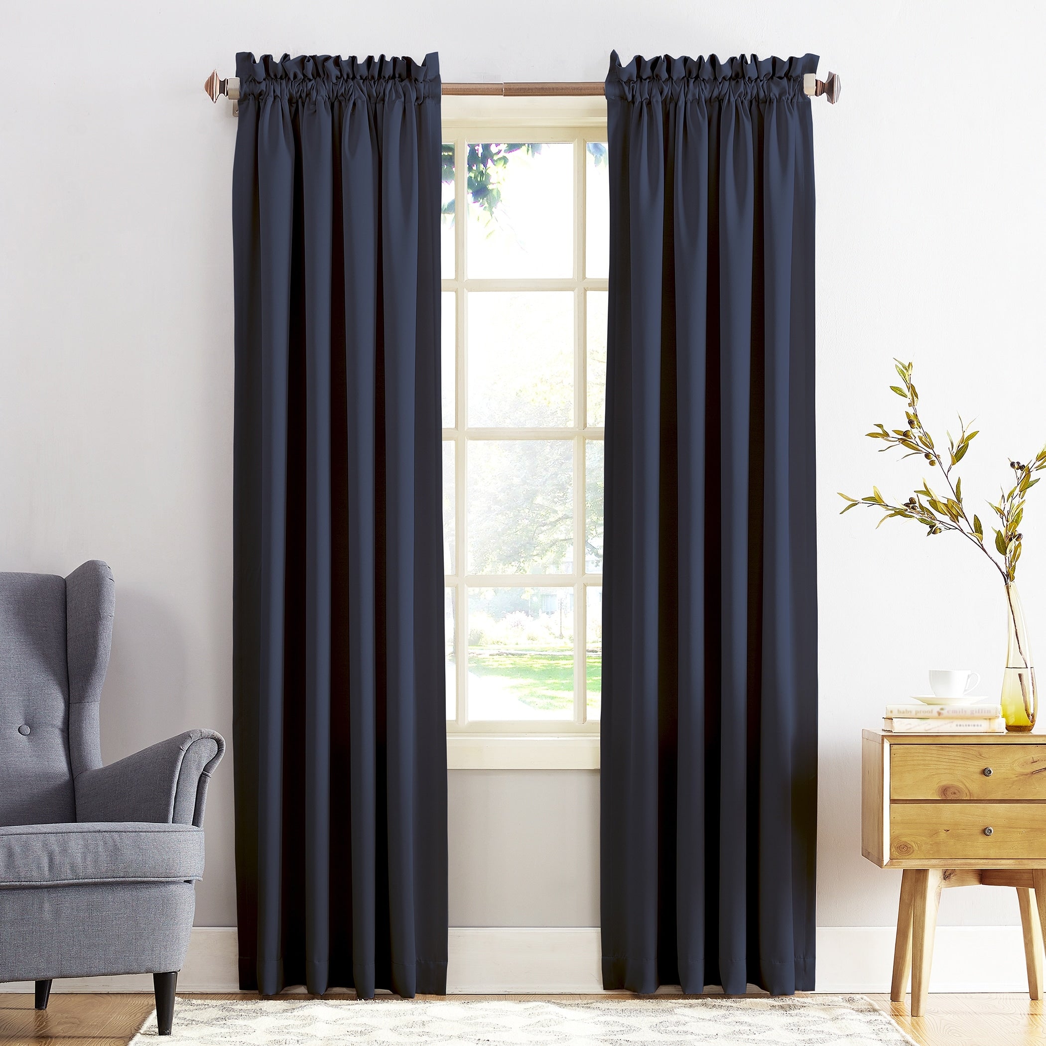 Porch & Den Inez Room Darkening Window Curtain Panel and Valance, Single Panel