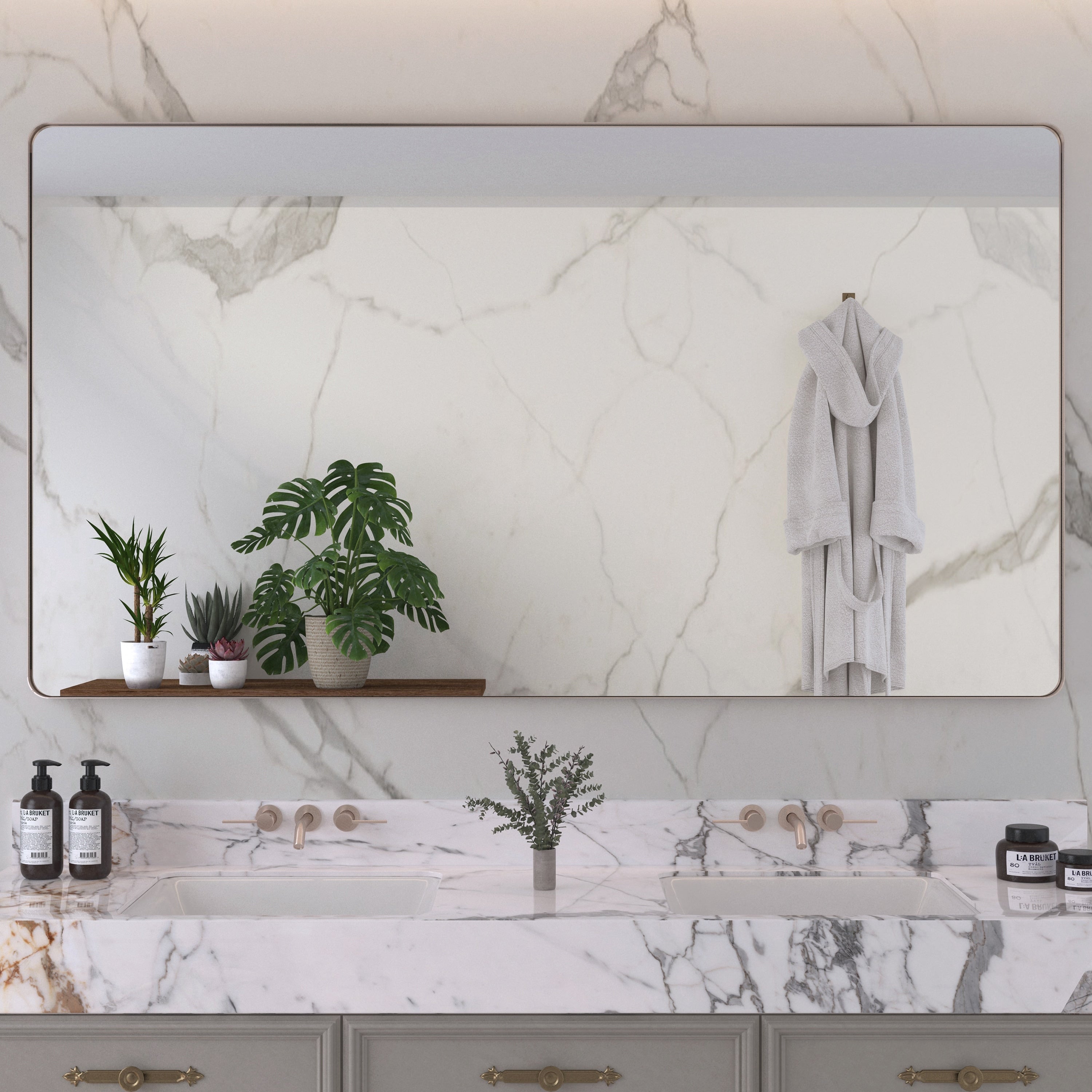 Framed Wall Mounted Bathroom Vanity Mirror