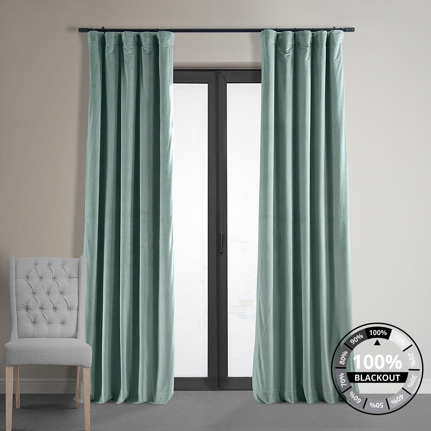 Exclusive Fabrics Signature Blackout Velvet Curtain (1 Panel)