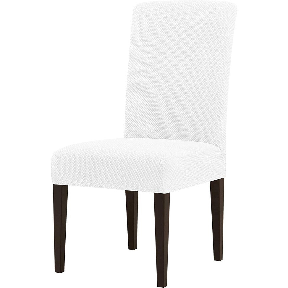 Subrtex 4 PCS Stretch Dining Chair Slipcover Textured Grain Cover