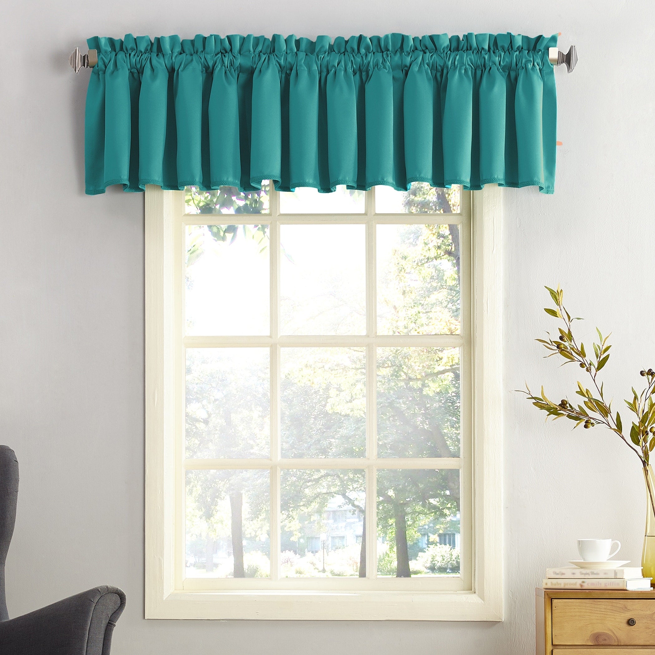 Porch & Den Inez Room Darkening Window Curtain Panel and Valance, Single Panel