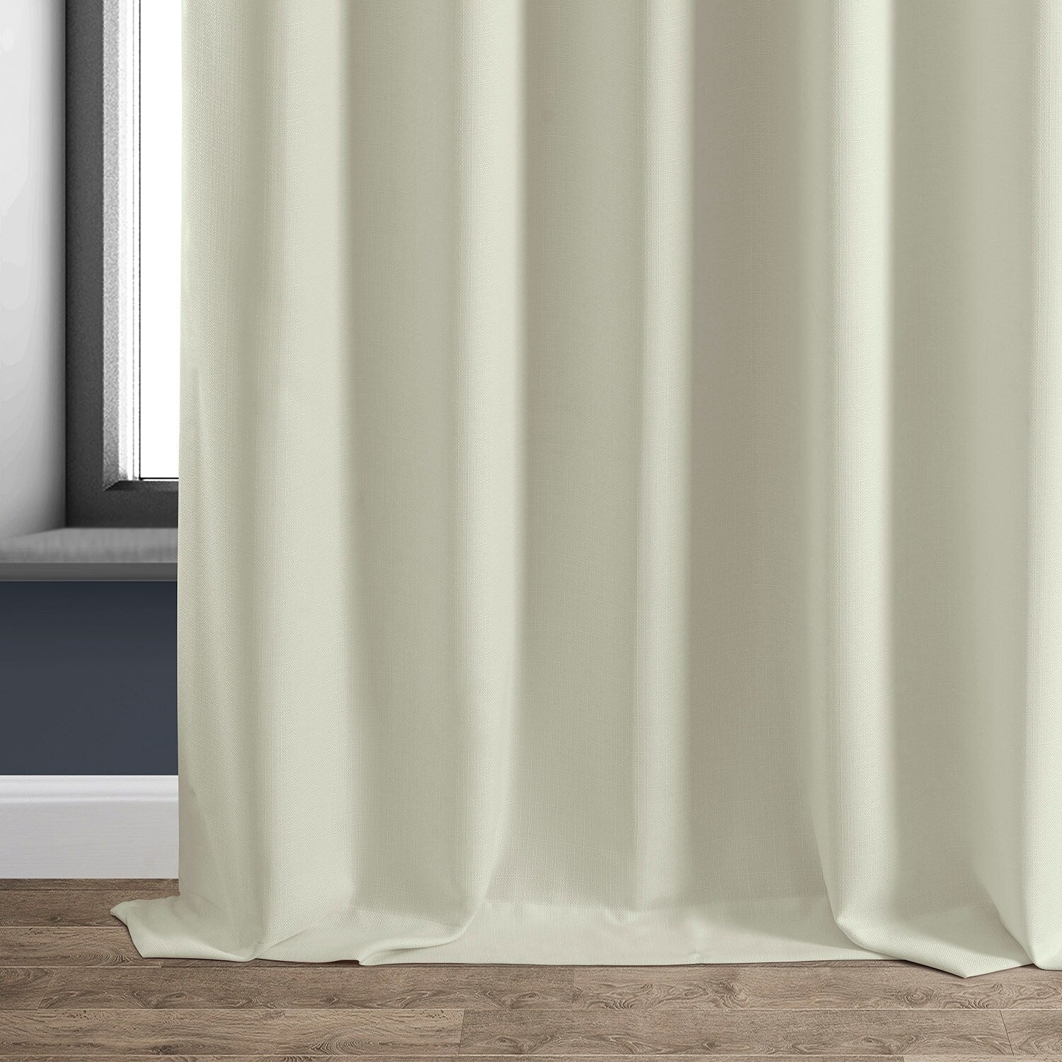 Exclusive Fabrics Faux Linen 100% Blackout Curtains Heat and Light Blocking - (1 Panel)