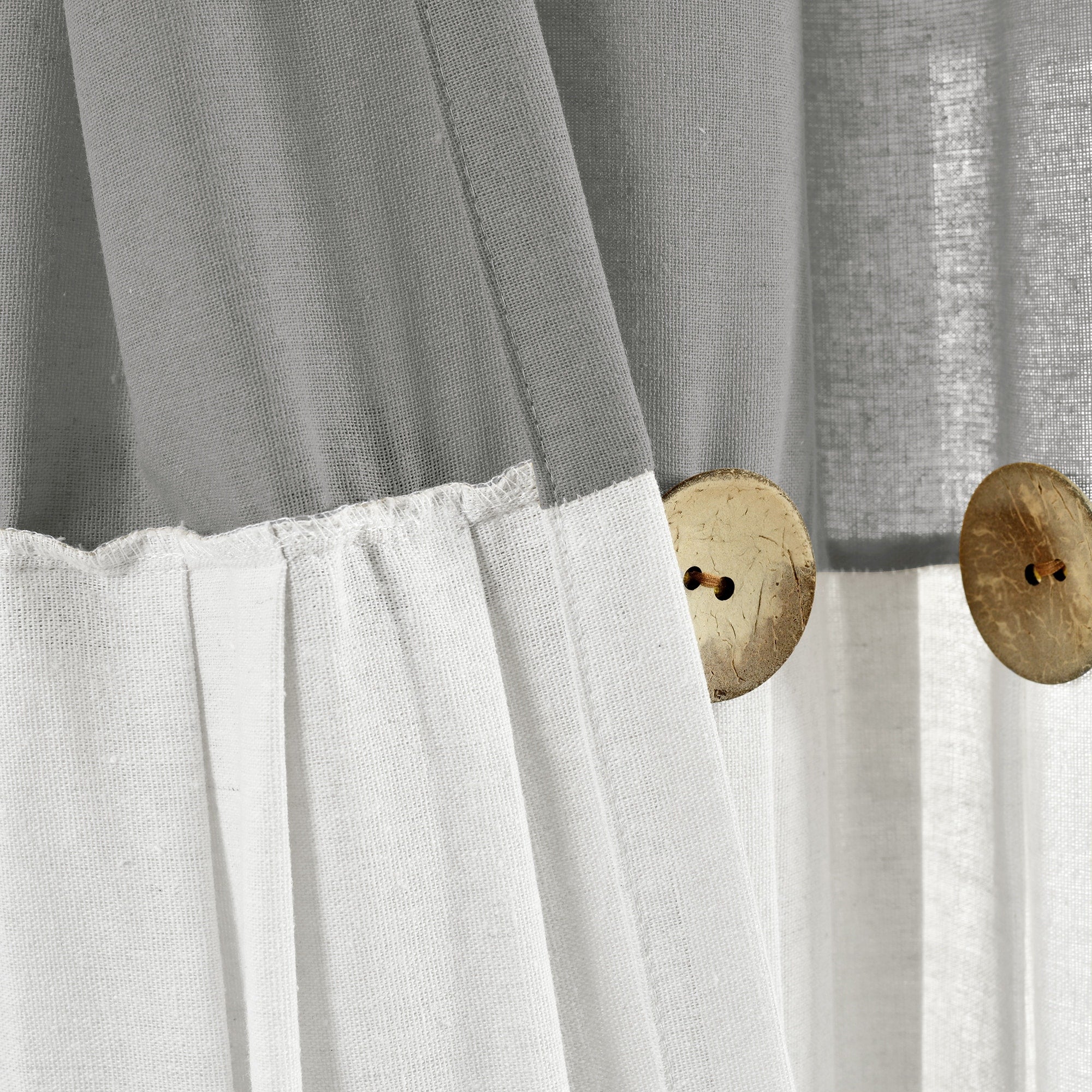 Lush Decor Linen Button Single Panel Window Curtain