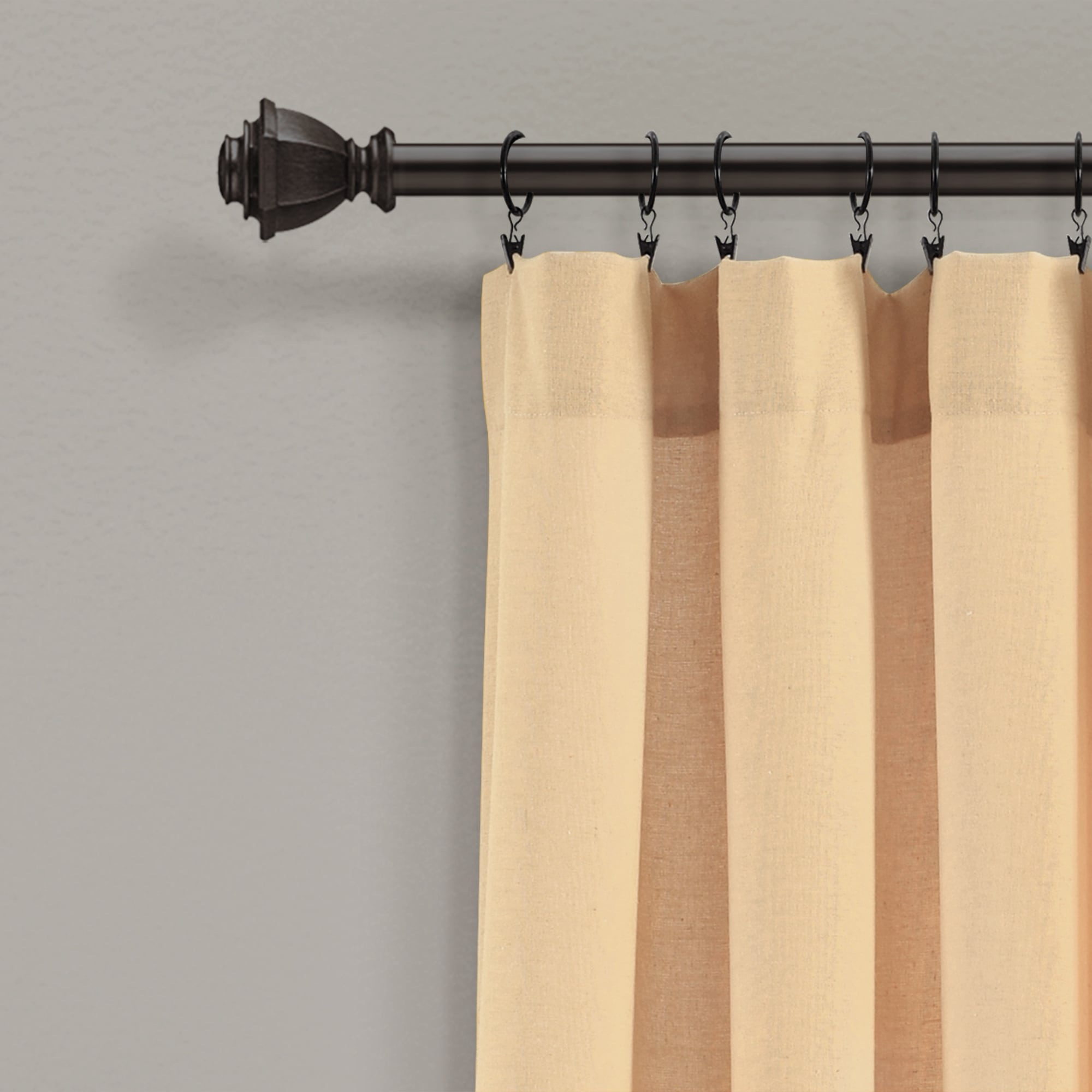 Lush Decor Linen Button Single Panel Window Curtain