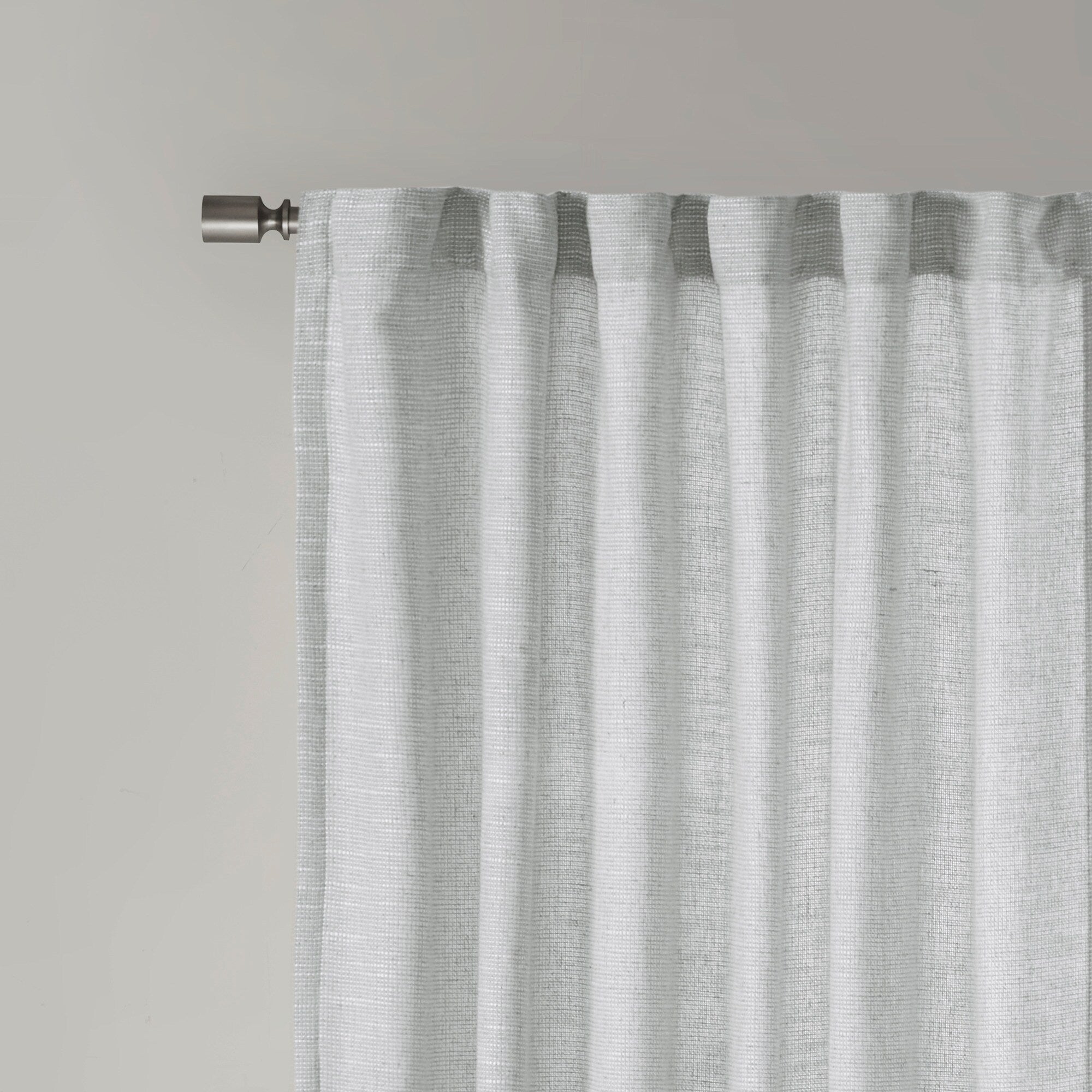 Madison Park Barnet Faux Linen Rod Pocket and Back Tab Fleece Lined Curtain Panel