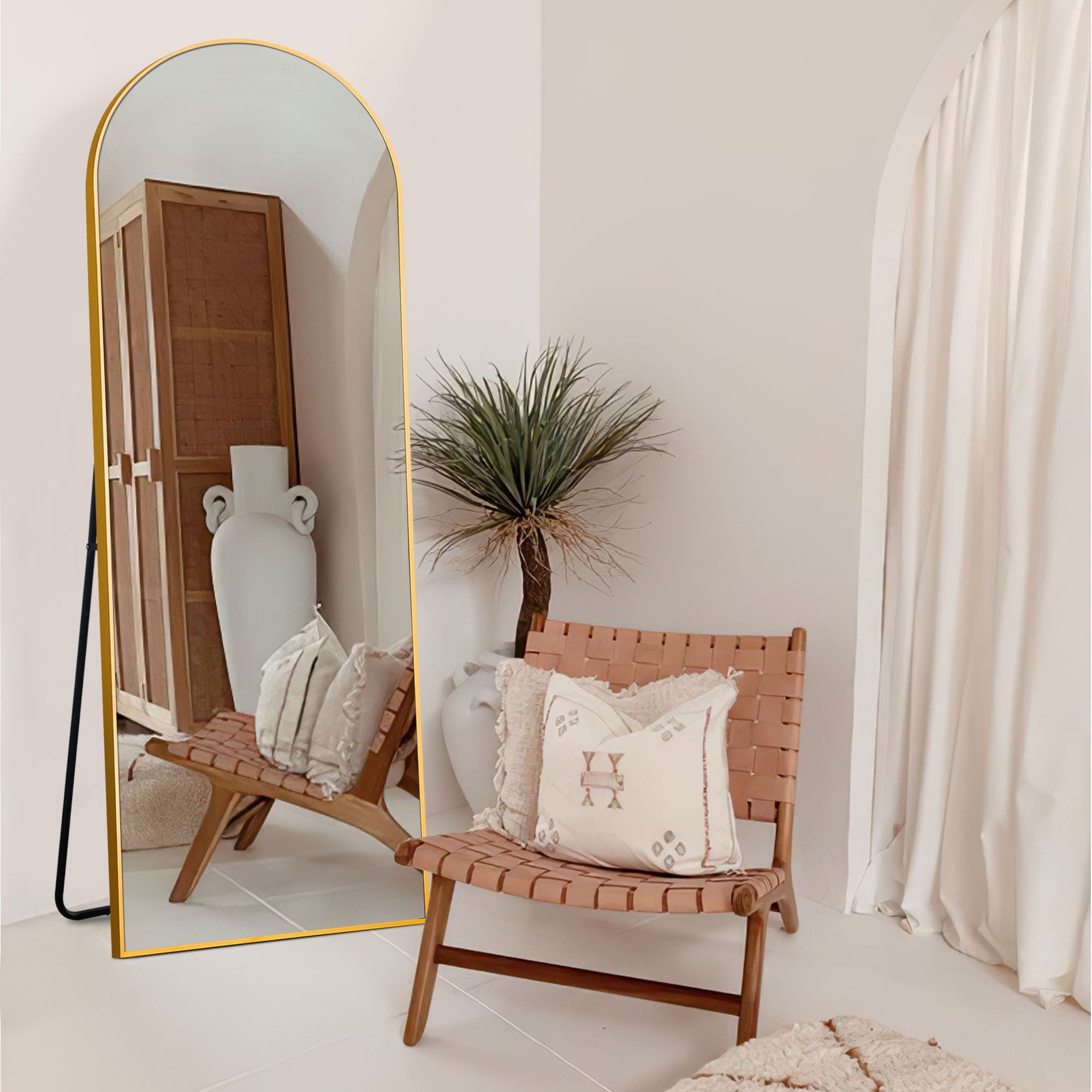 Dovelina Arched Full Length Floor Wall Mirror Standing Mirror