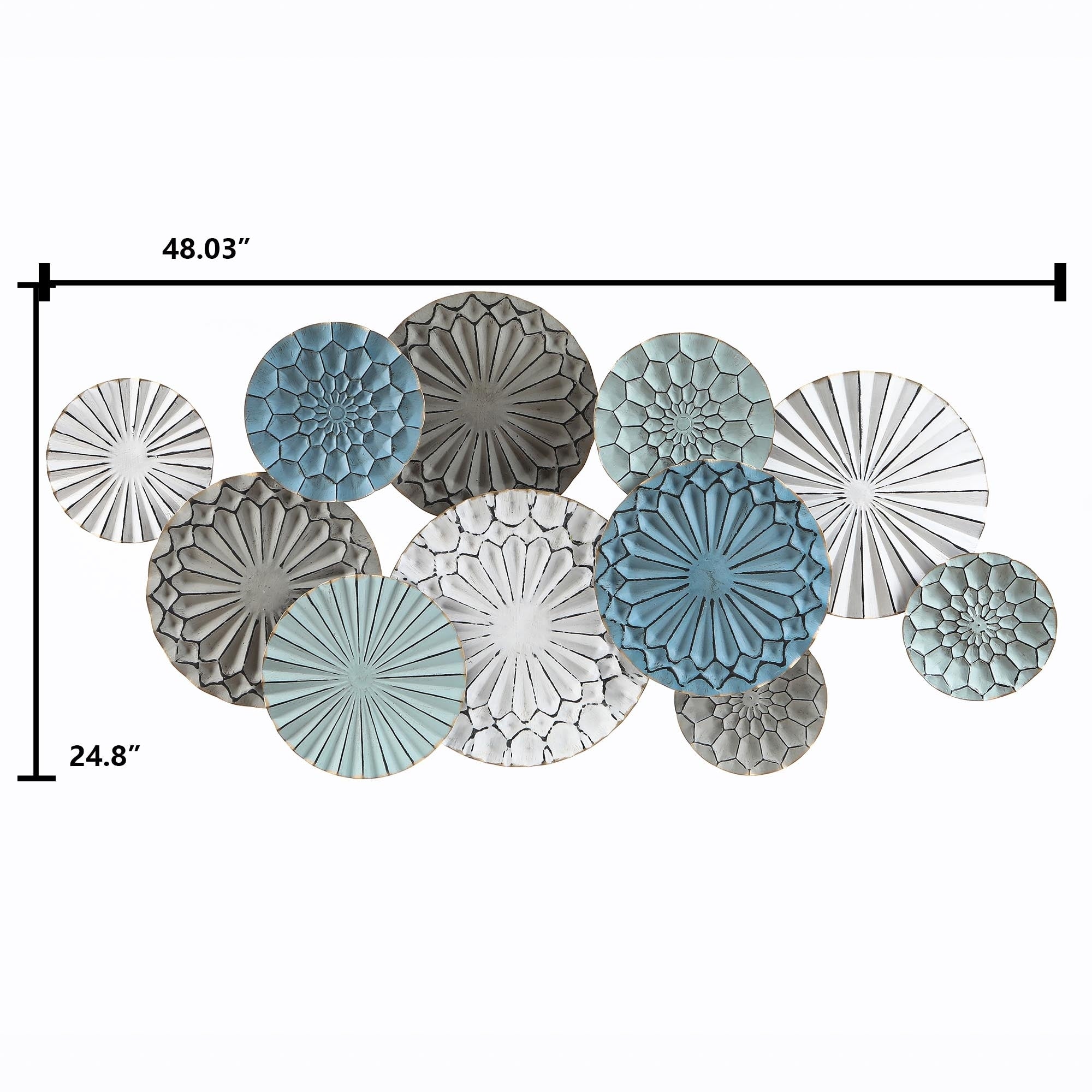 Multi-Color Metal Floral Layered Plates Wall Decor