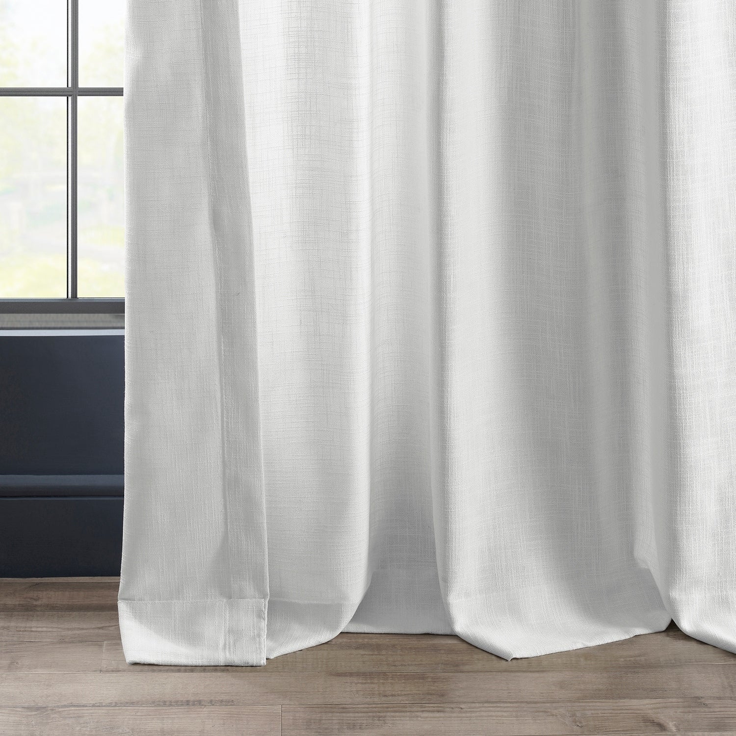 Exclusive Fabrics Heavy Faux Linen Light Filtering Curtains For Bedroom, Living Room (1 Panel)