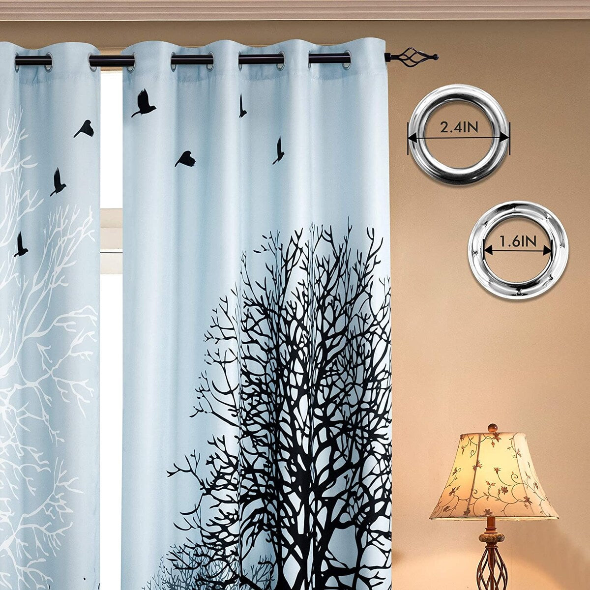 Subrtex Printed 2 Piece Panels Blackout Curtains Colorful Window Drapes