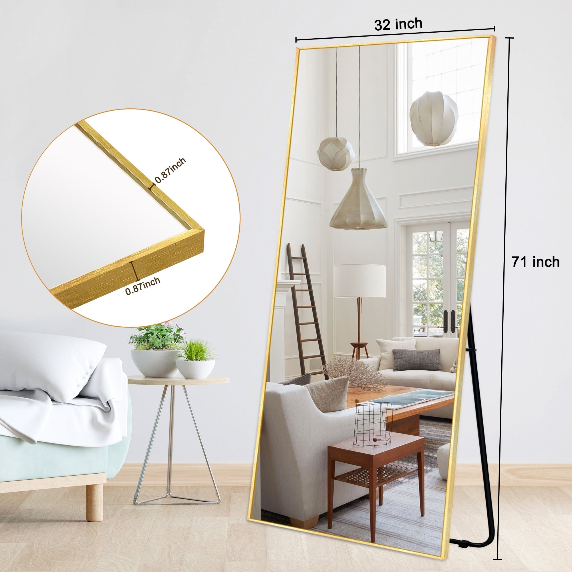 Modern Full Length Floor Mirror Freestanding Mirror